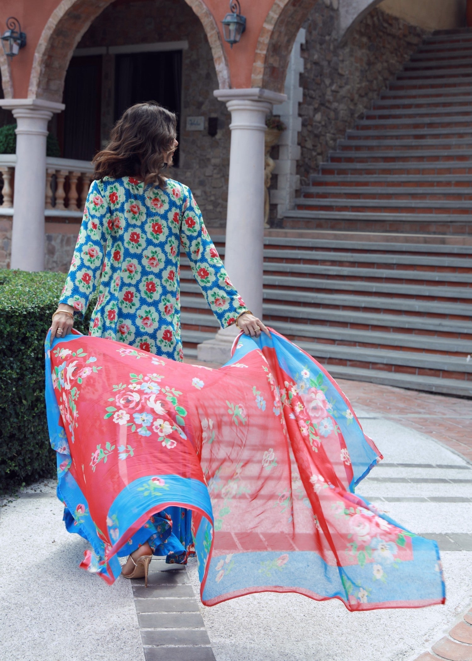 lawn Sharara in Blue