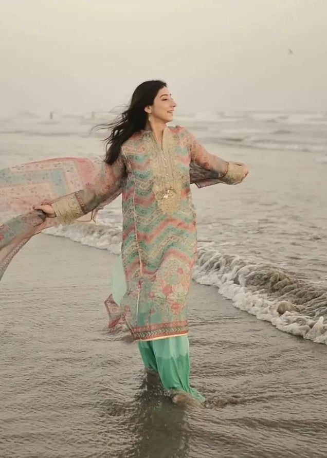 organza Kurta Set in Multi