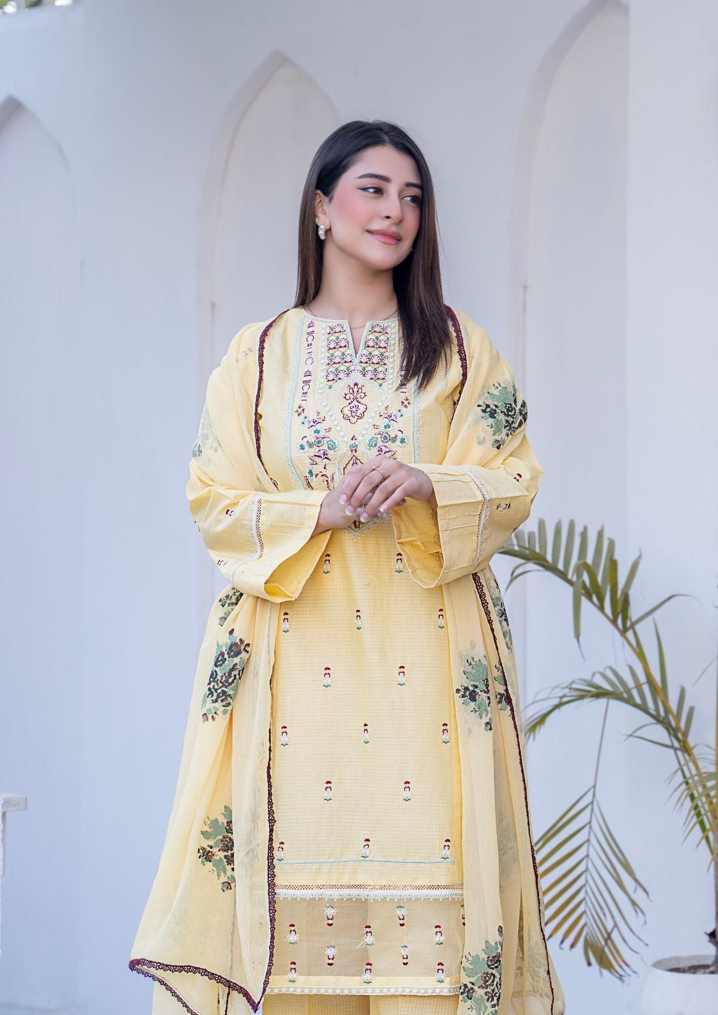 lawn Kurta Set in Lemonade