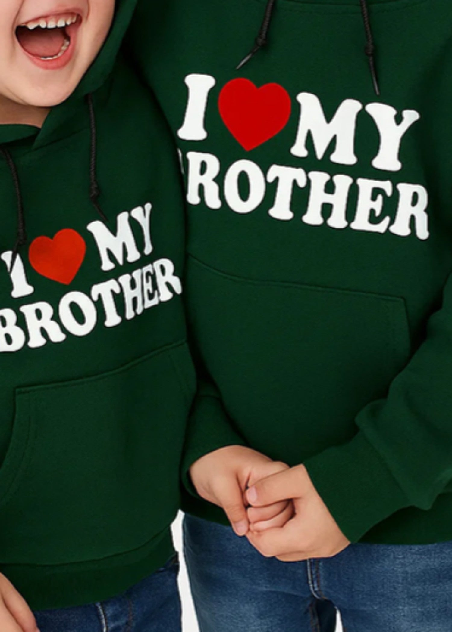 fleece Hoodie in Dark green