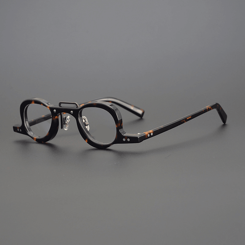 Handmade Japanese Small Round Frame Plate Myopia Glasses for Men and Women