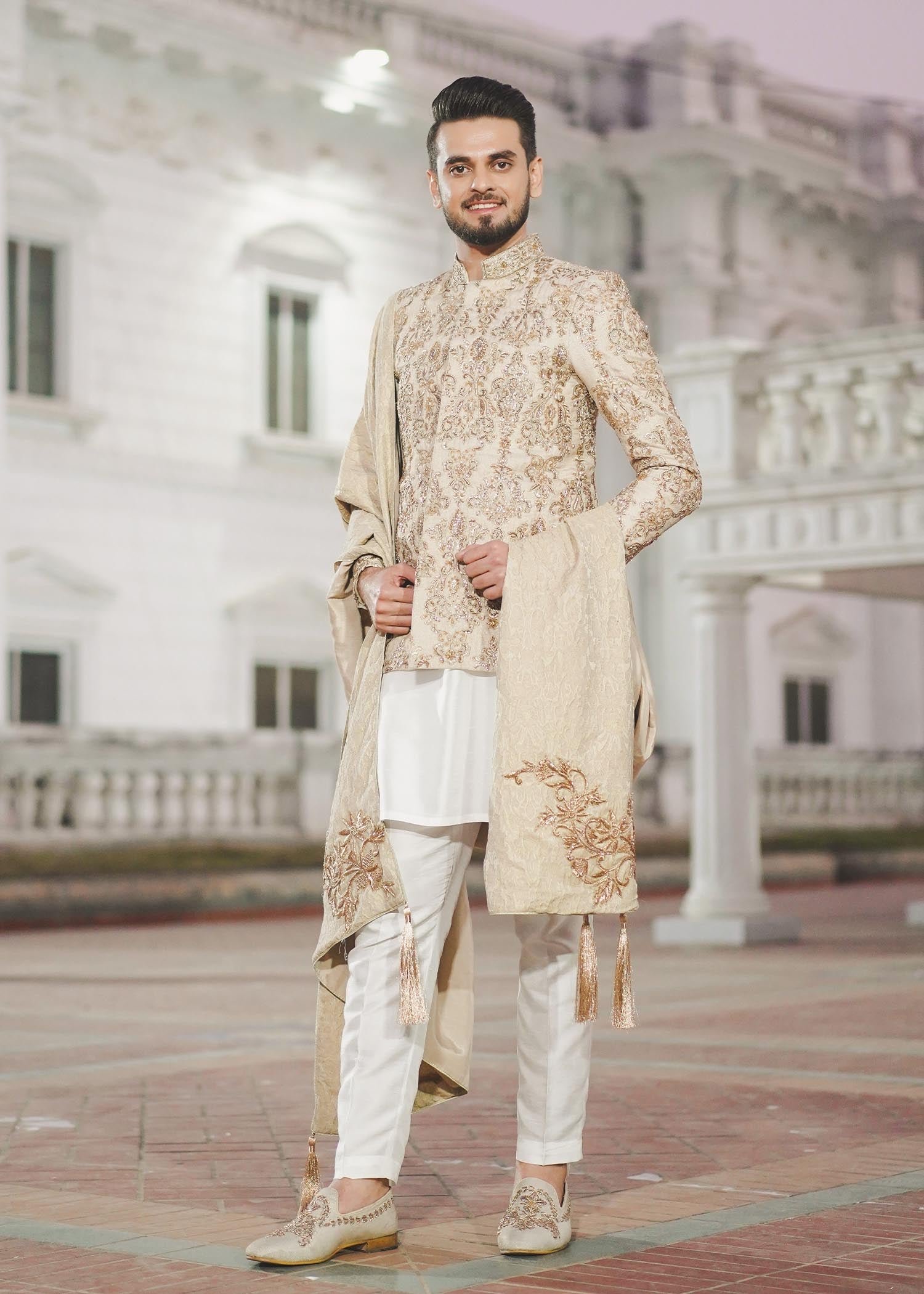 thai silk Prince Coat in Beige