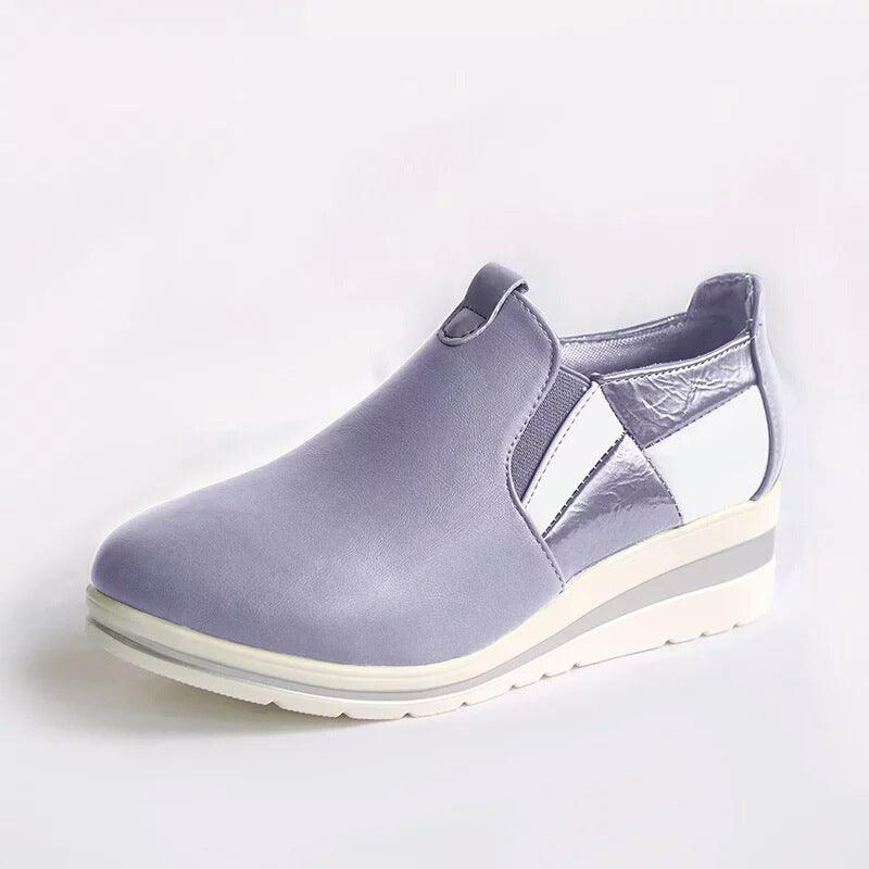 Plus Size 2020 Spring And Summer New Single Shoes Women'S Wedge Heel Color Matching Platform Loafers Sports Women'S Shoes