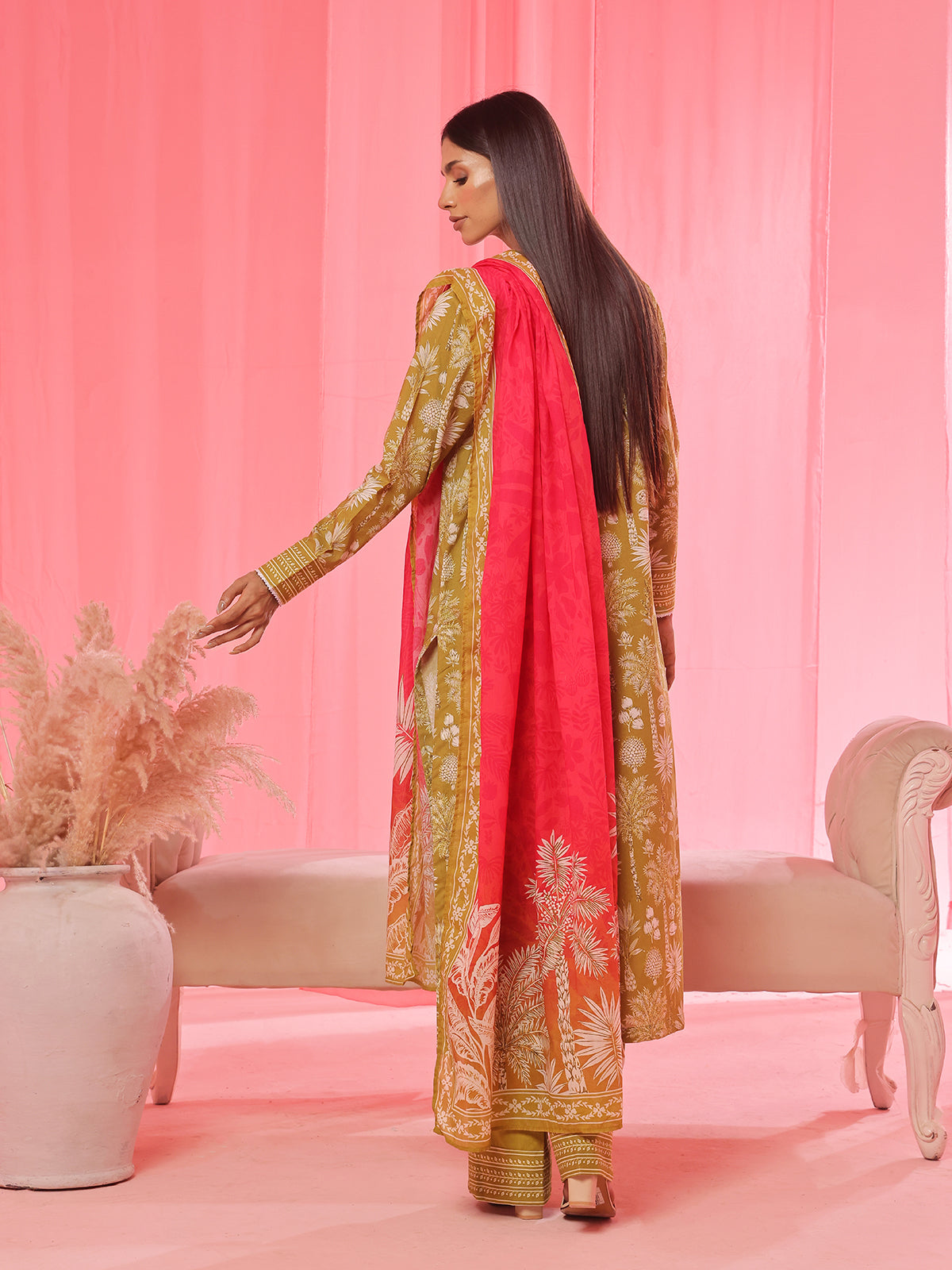 lawn Kurta Set in Green