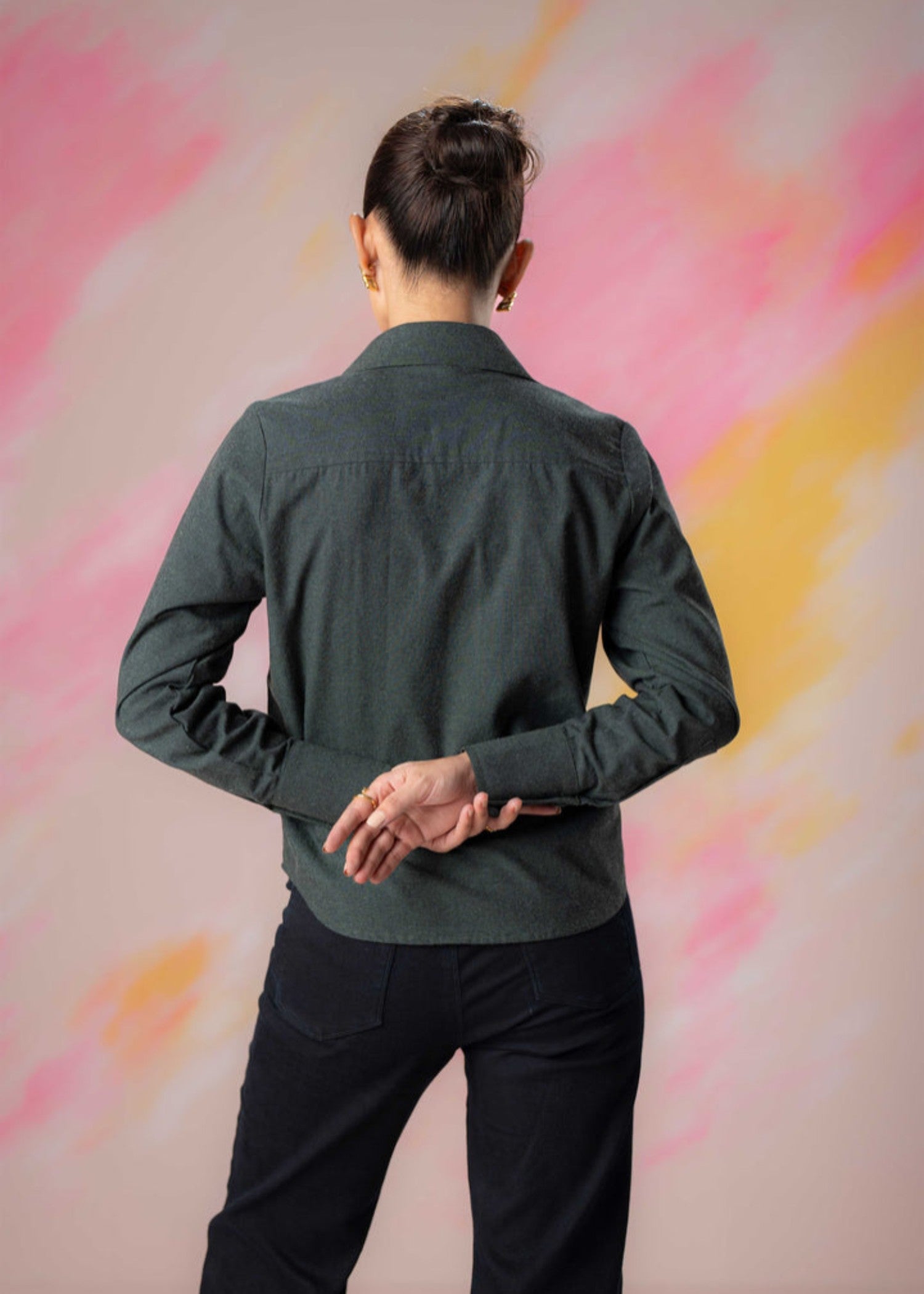 polycotton Top in Dark green