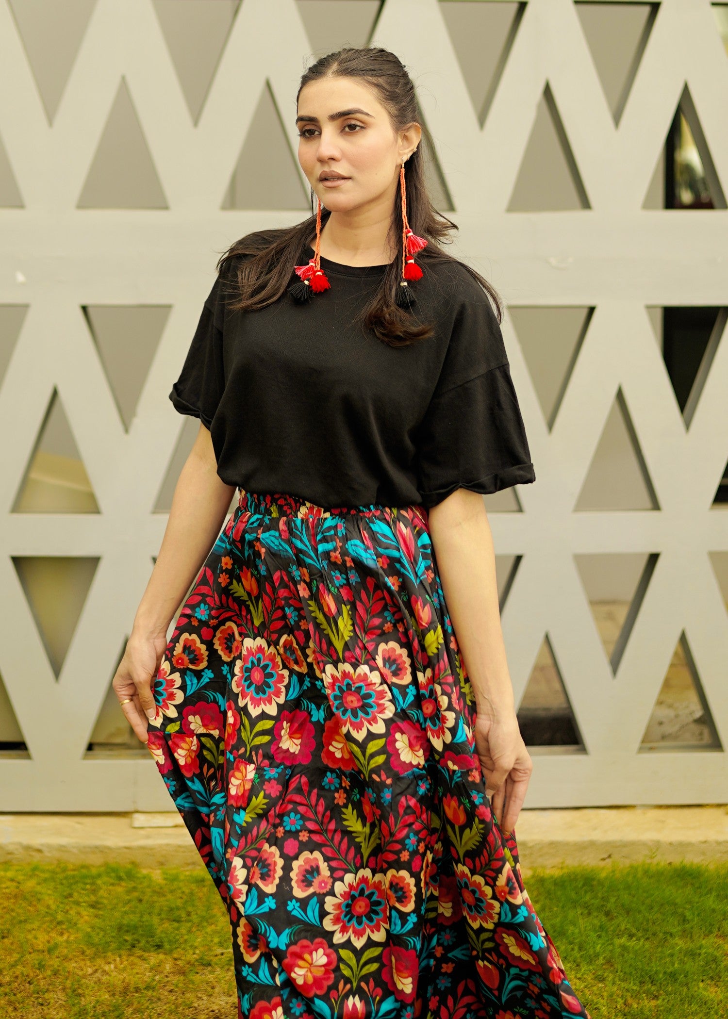 pure cotton Skirt in Black