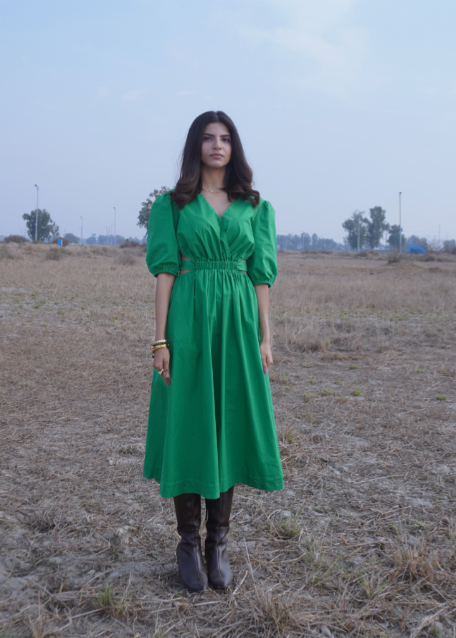 cotton Dress in Green