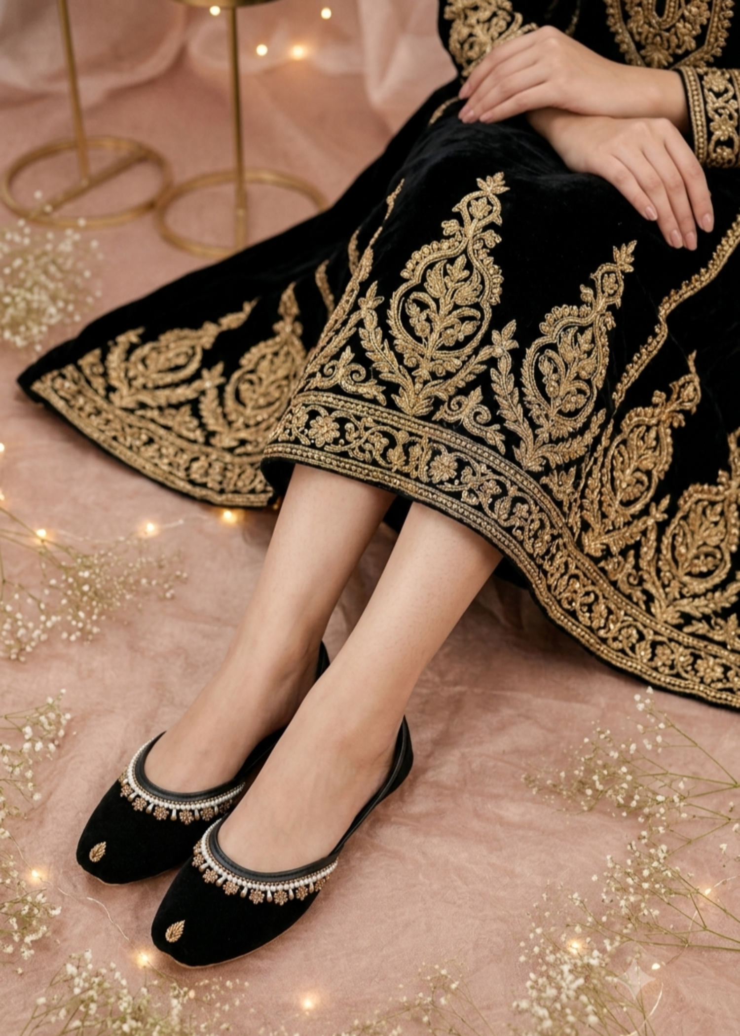 Khussa in Black by - High Quality Women Khussa OJI2031