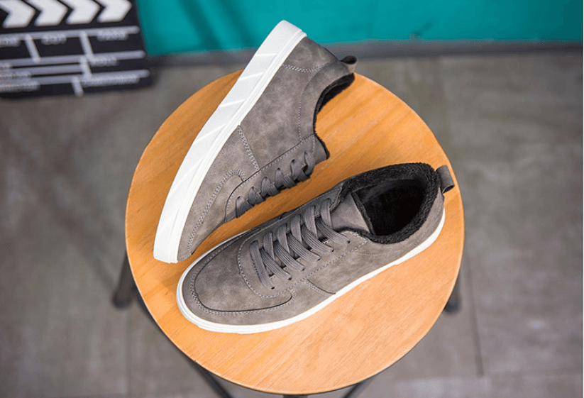 2021 autumn and winter new men's shoes suede shoes low to help students shoes sports shoes plus cotton plus velvet