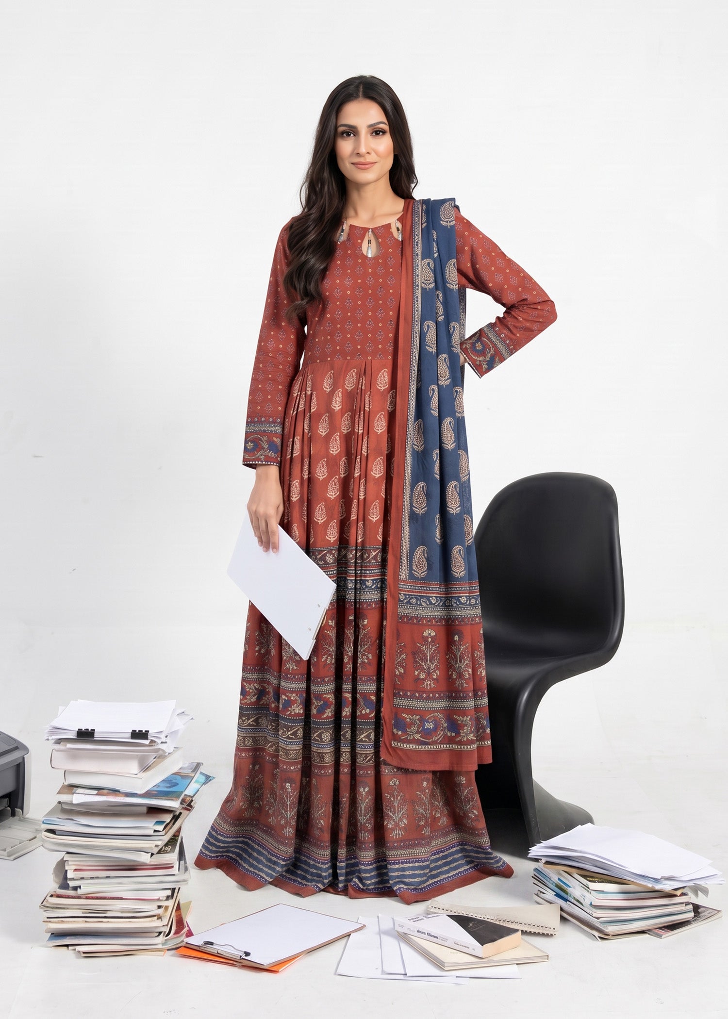 lawn Maxi in Rust red