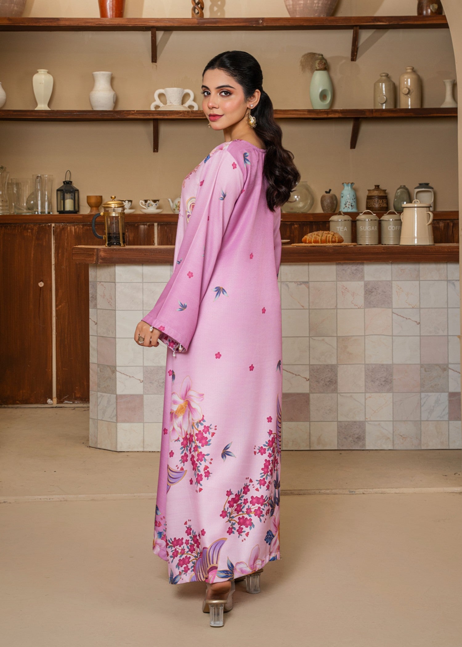pashmina Kaftan in Pink