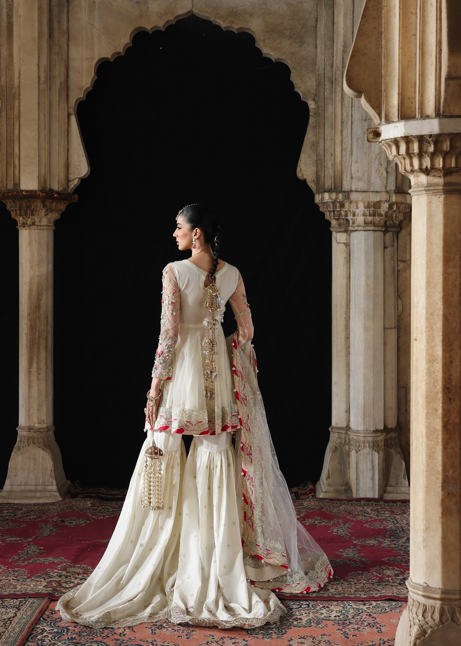 net Gharara in White
