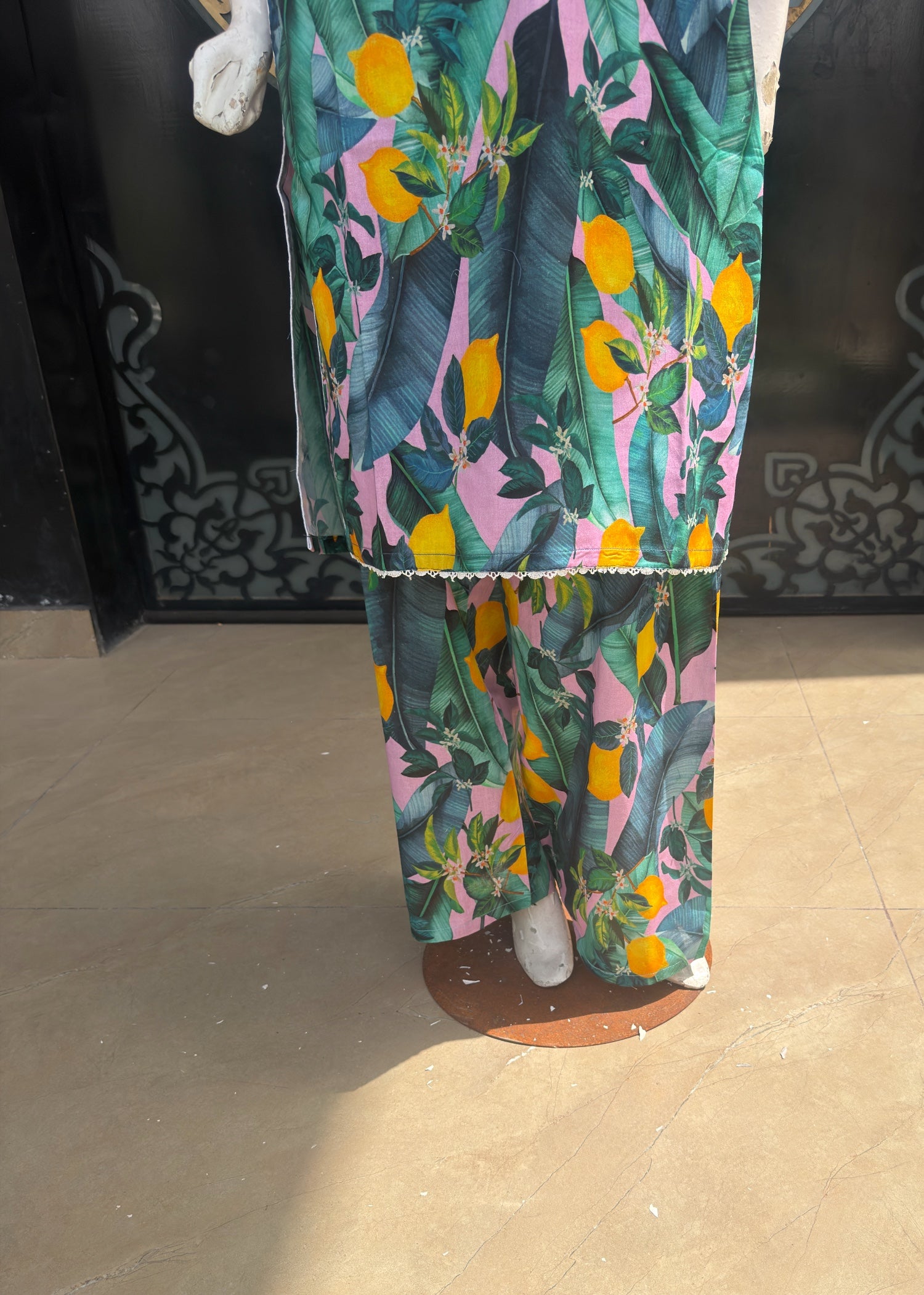 lawn Co Ord Sets in Pink, mustard, green