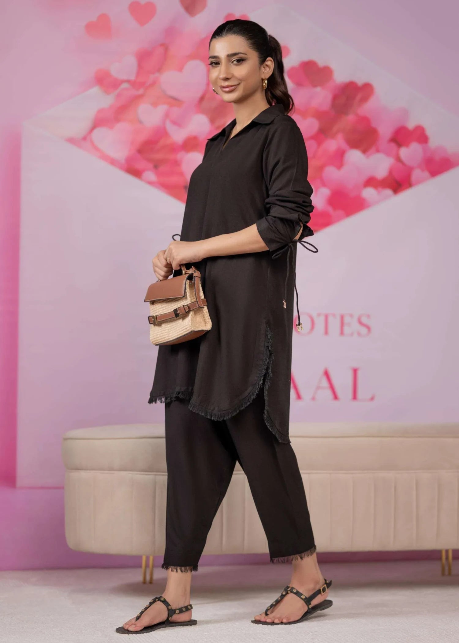 irish linen Co ord Sets in Black