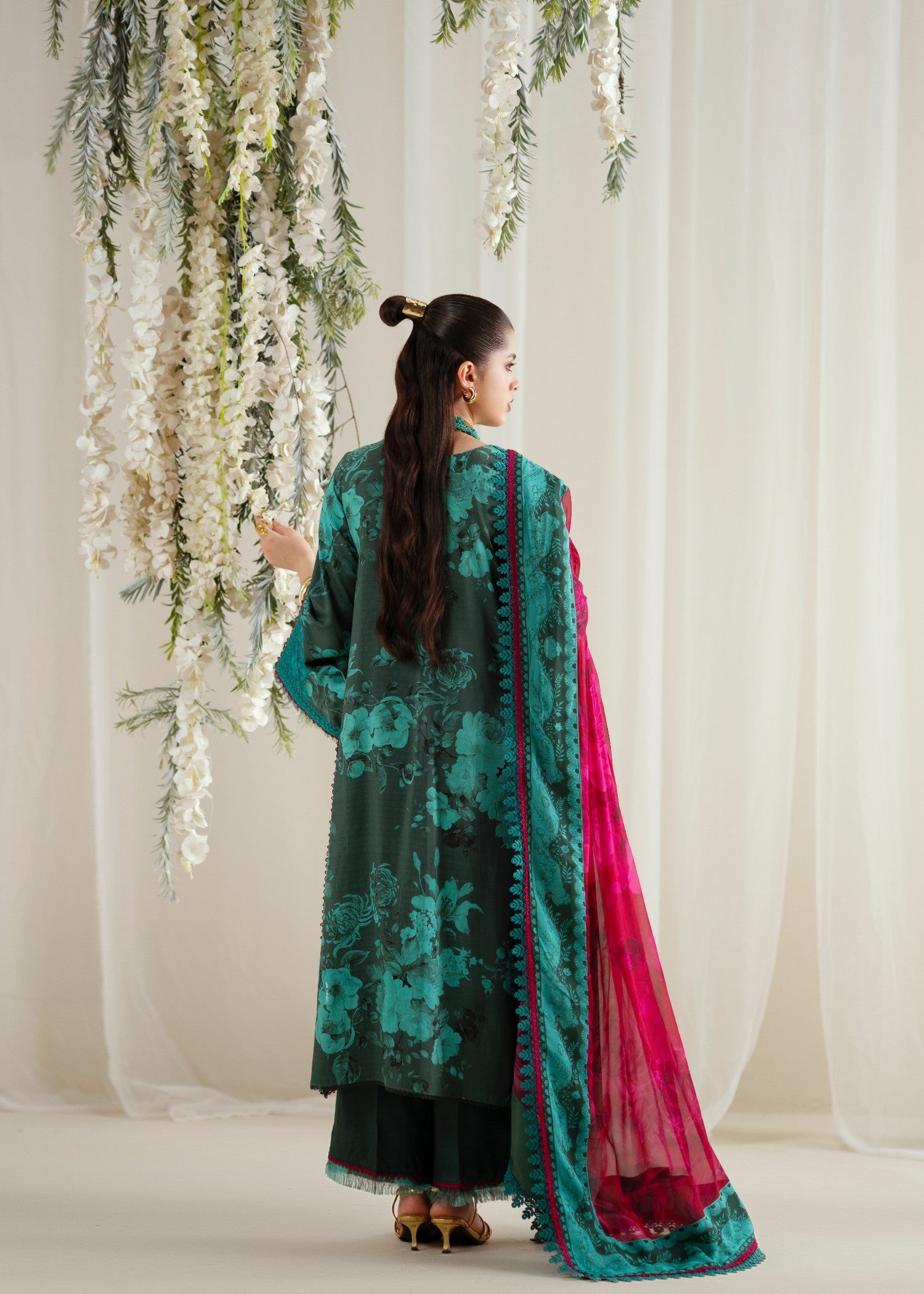 viscose Unstitched in Dark green