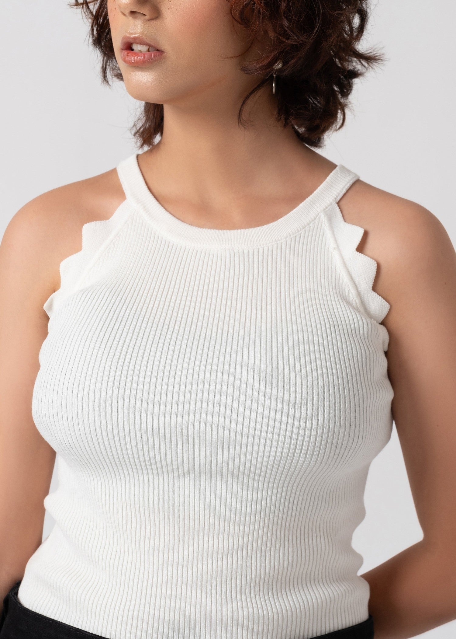cotton jersey Tank Top in White