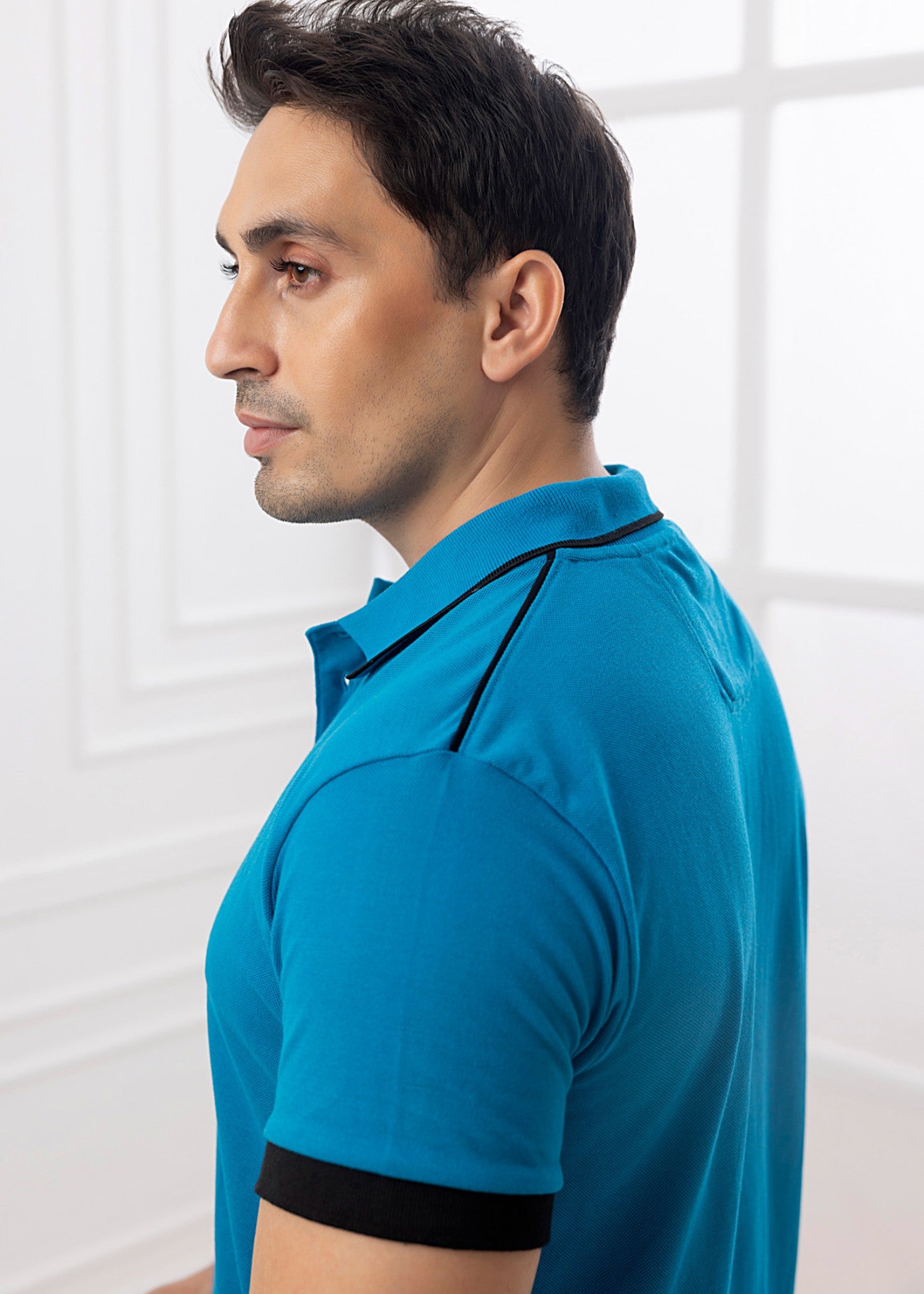 cotton pique Polo Shirt in Bondi blue