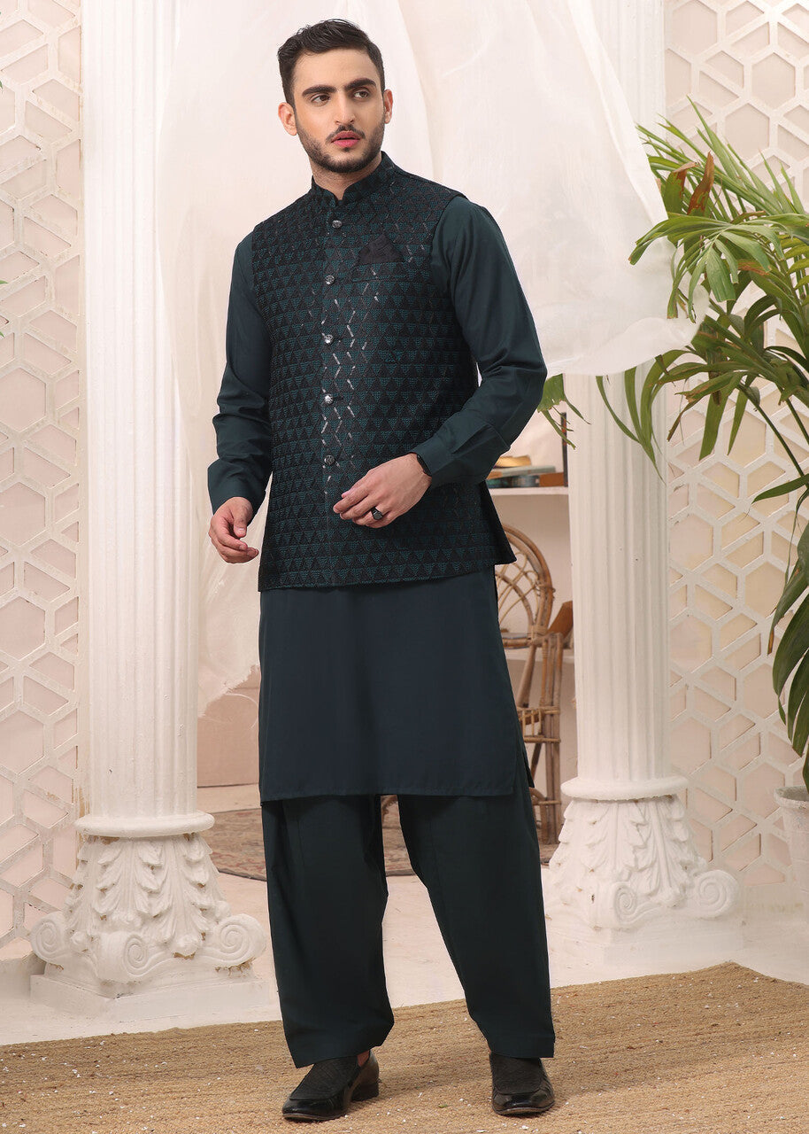 blended satin Waistcoat in Multi