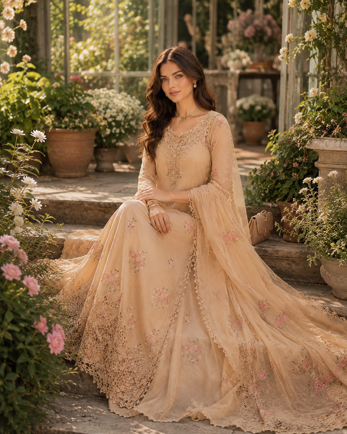 Noor Eid Printskhas Lawn – D13 – Blush Peach