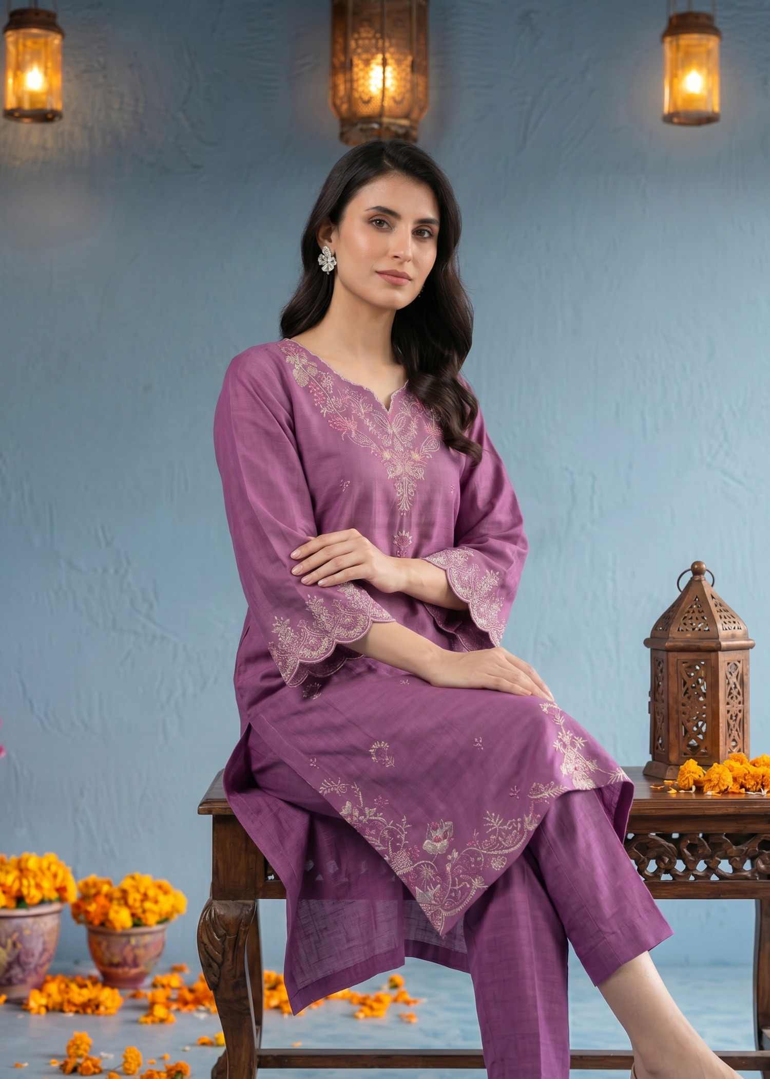 textured lawn Kurti in Byzantium