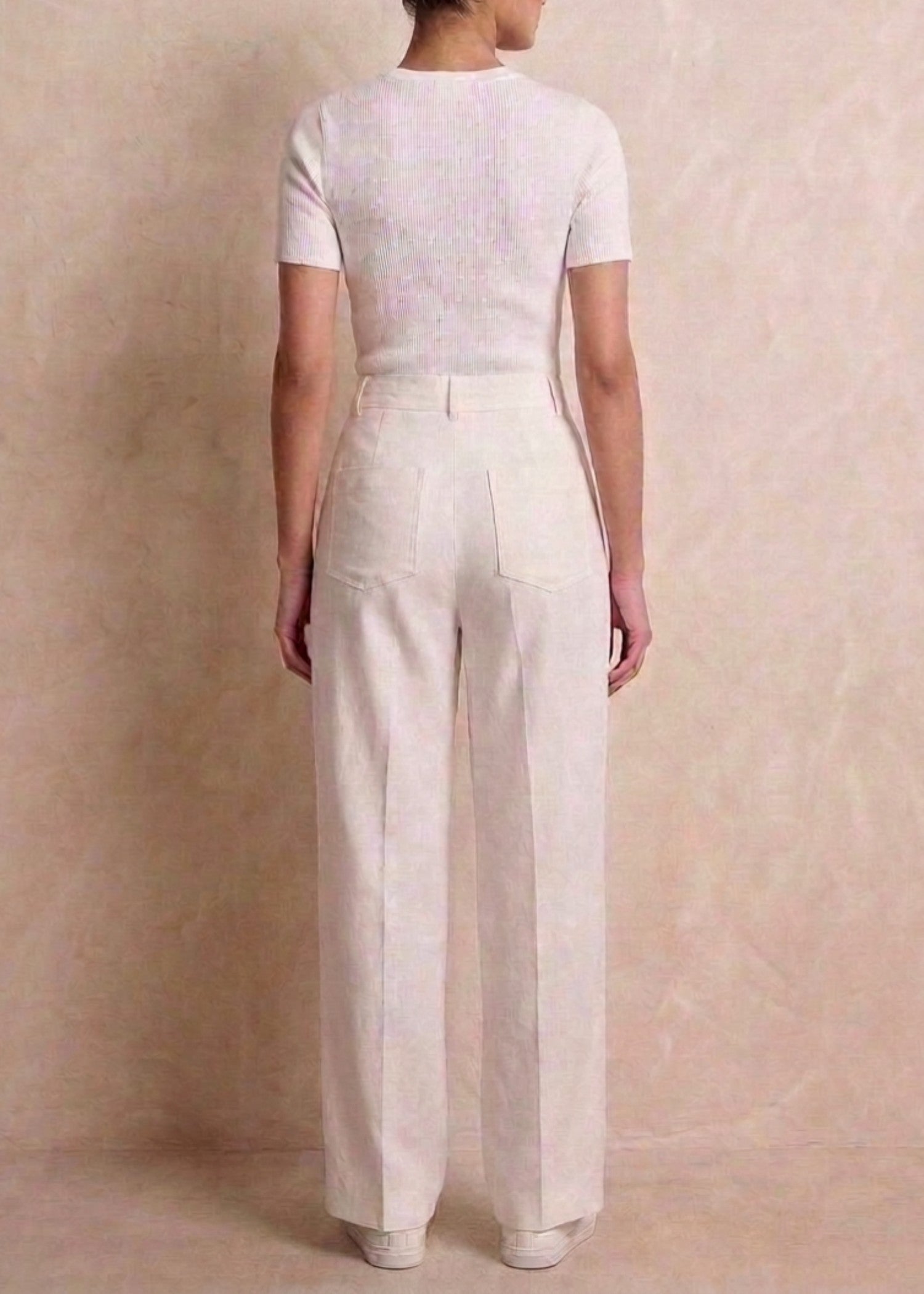 cotton Pants in Lynx white