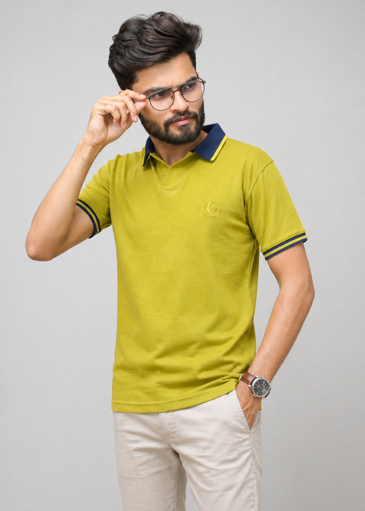 cotton pique Polo Shirt in Pear