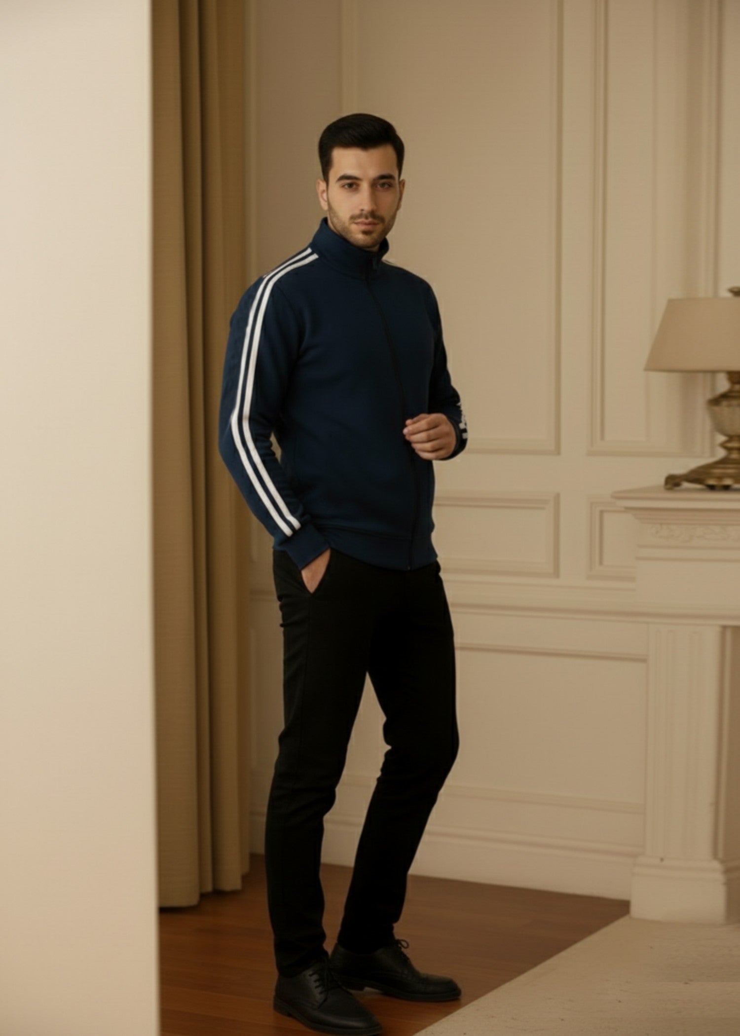 fleece Jacket in Navy blue