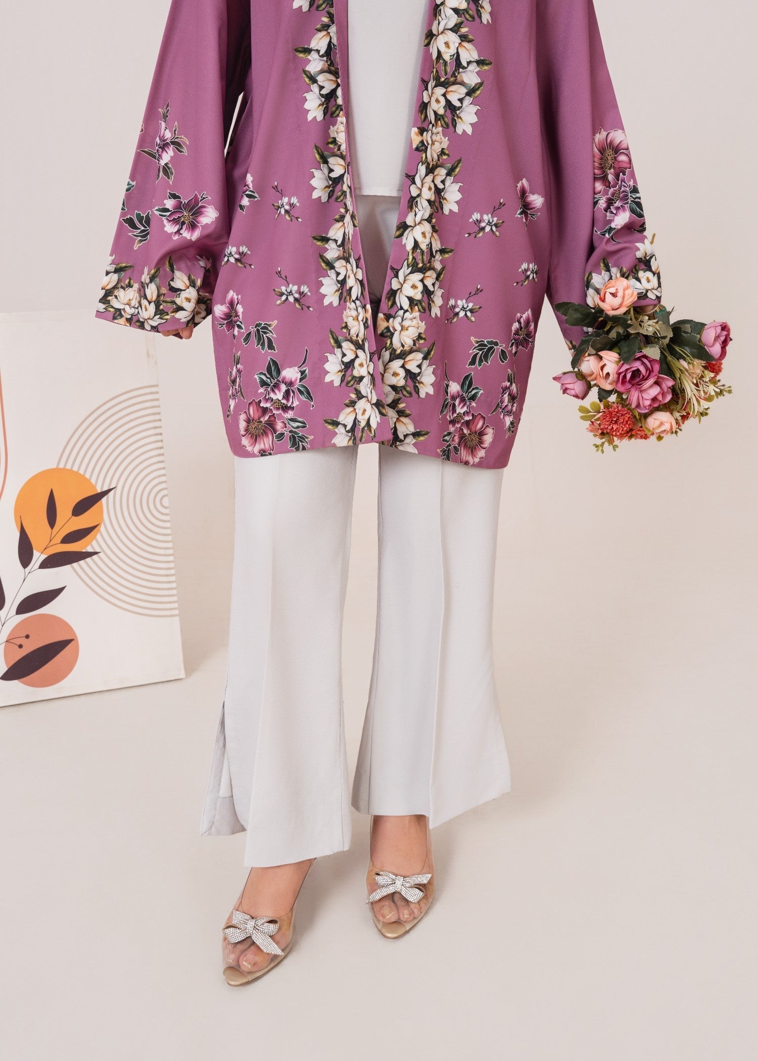 crepe Gown in Lavender grey