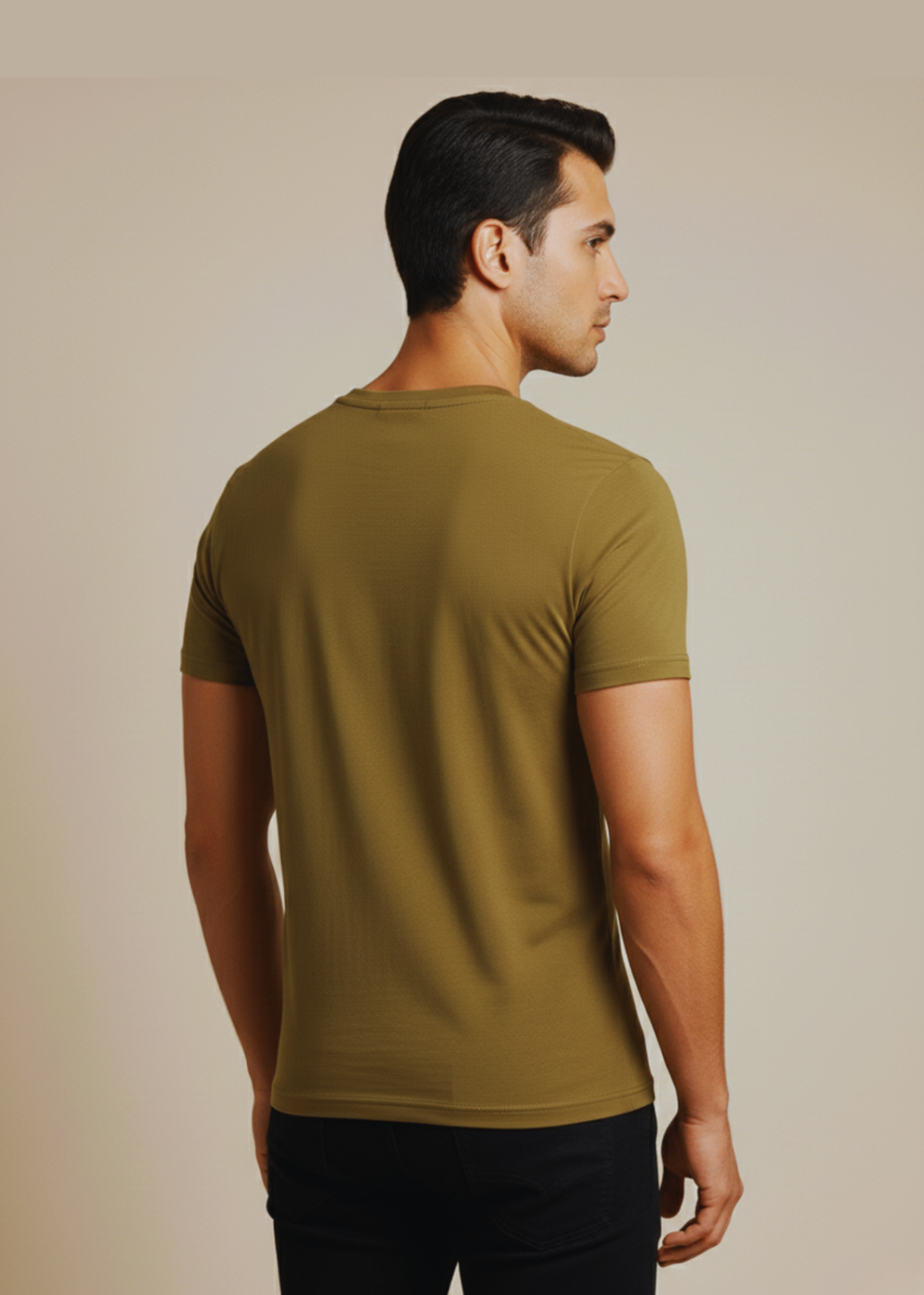 jersey knit T Shirt in Olive green by Pinstripe