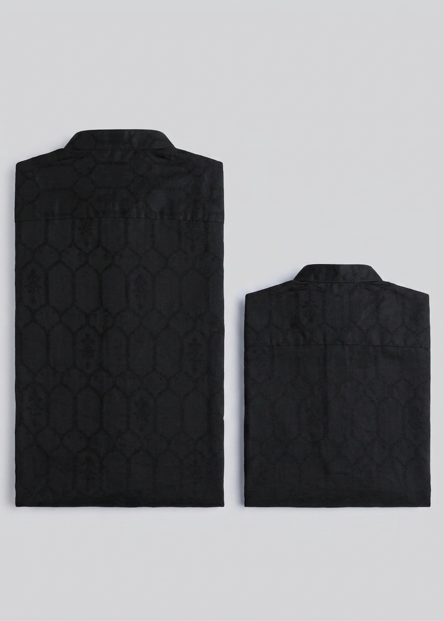 jacquard Kurta in Black