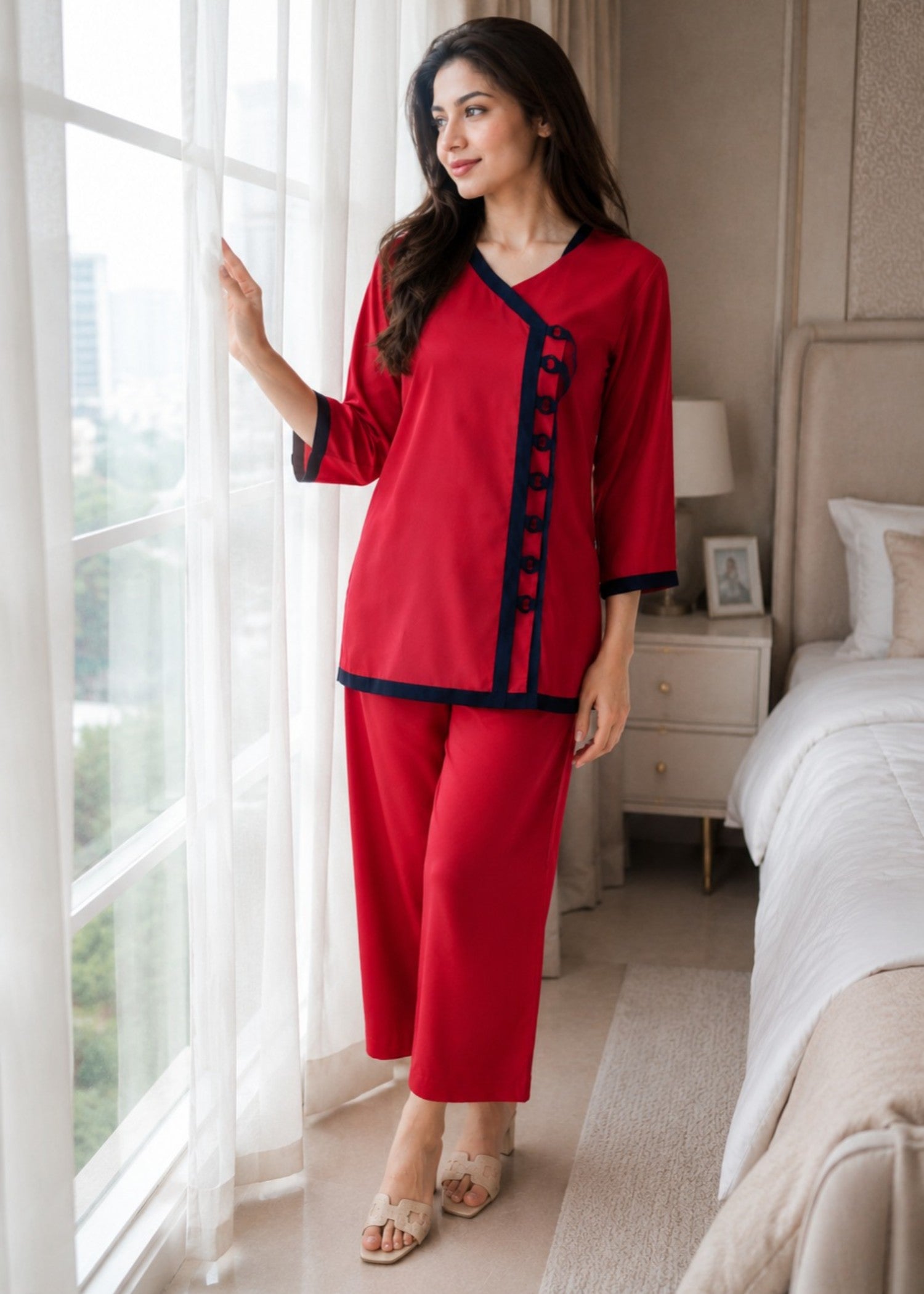 chiffon Co Ord Sets in Red