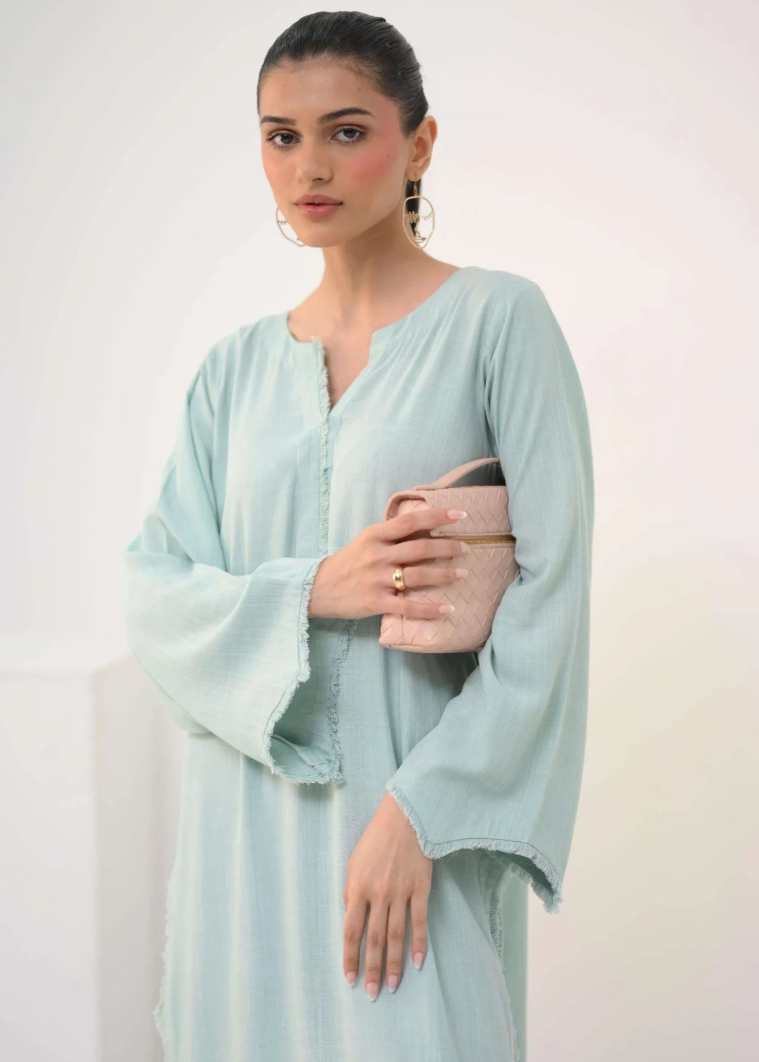 irish linen Kurta Set in Lemon