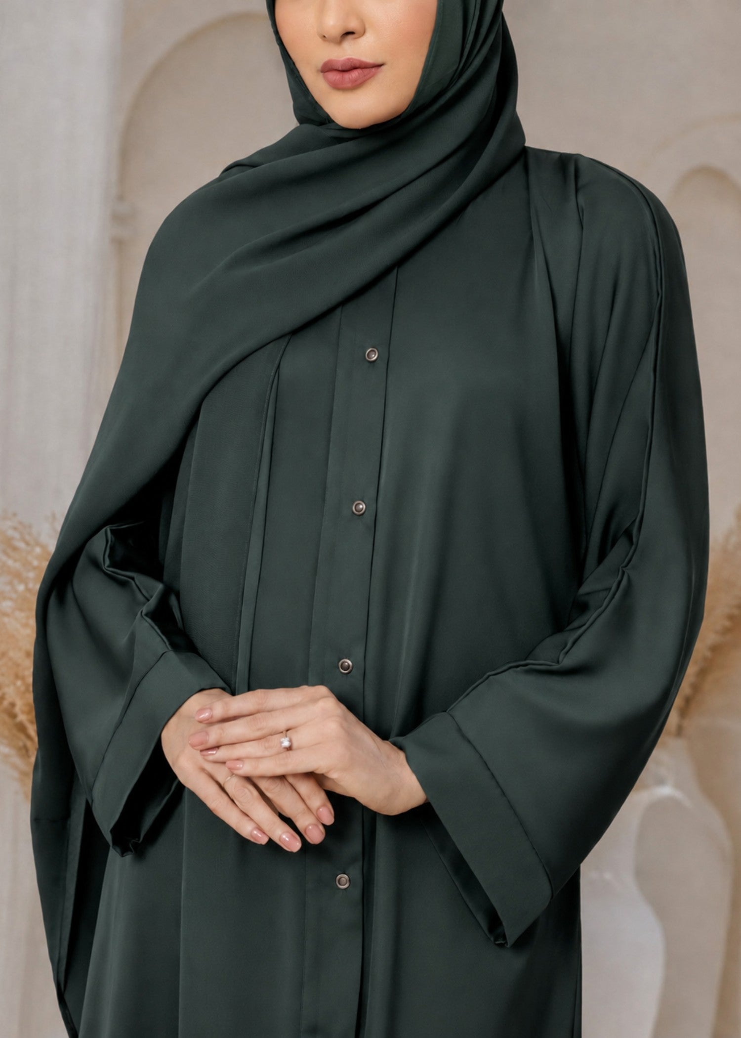 nidha Abaya in Hunter green