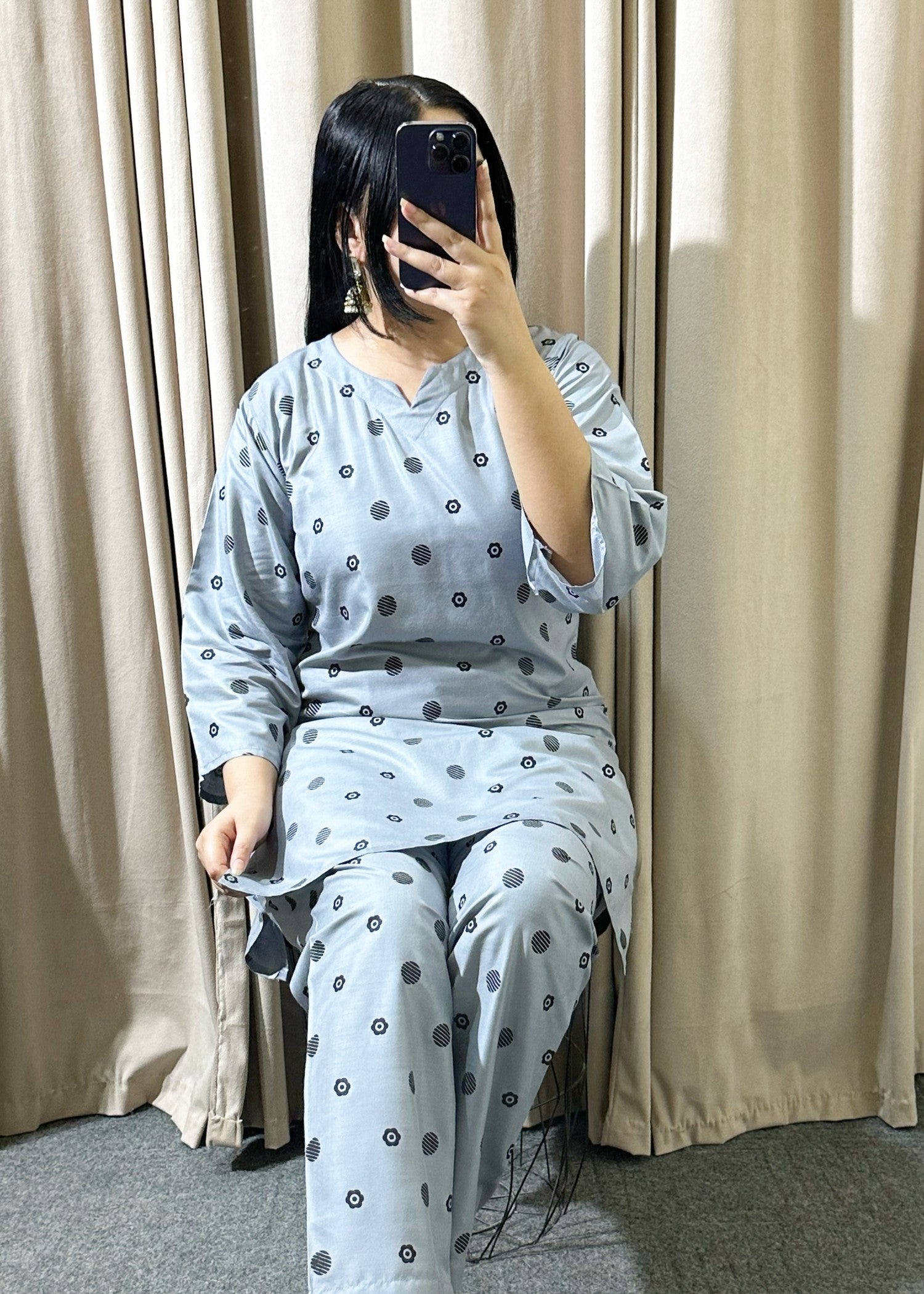 linen Co Ord Sets in Pastel grey