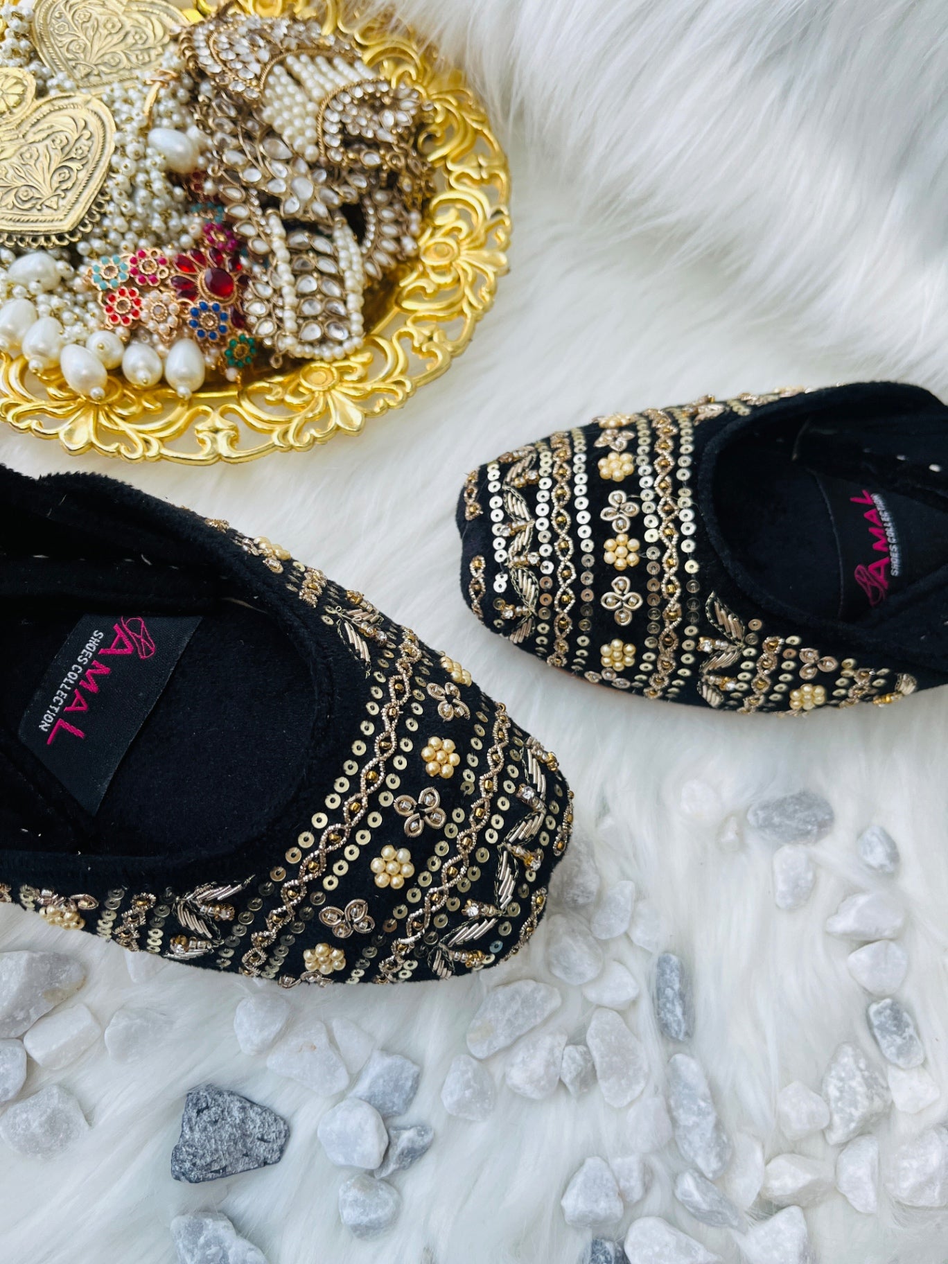 Khussa in Black by - High Quality Women Khussa MRQ6698