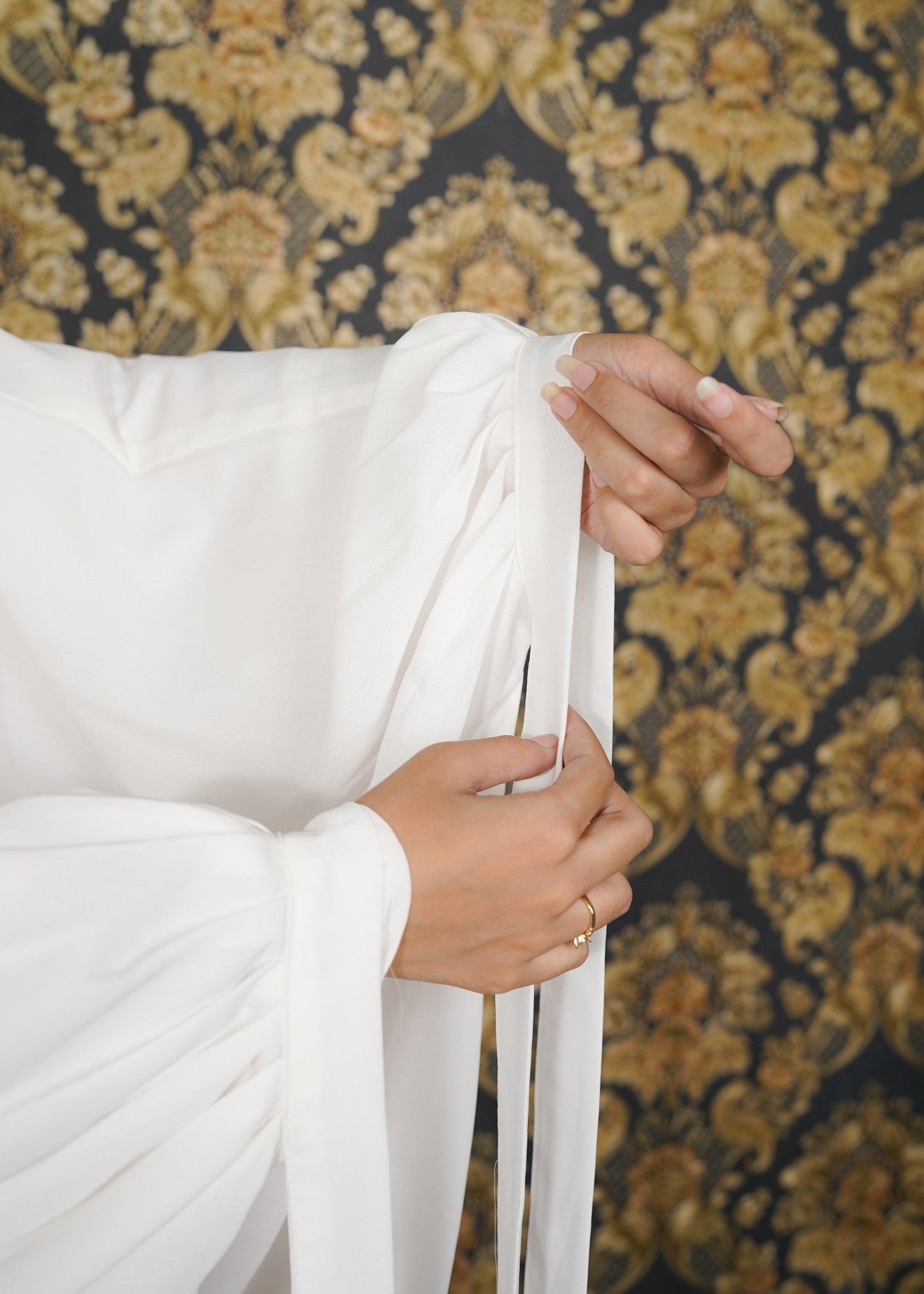 georgette chiffon Abaya in White