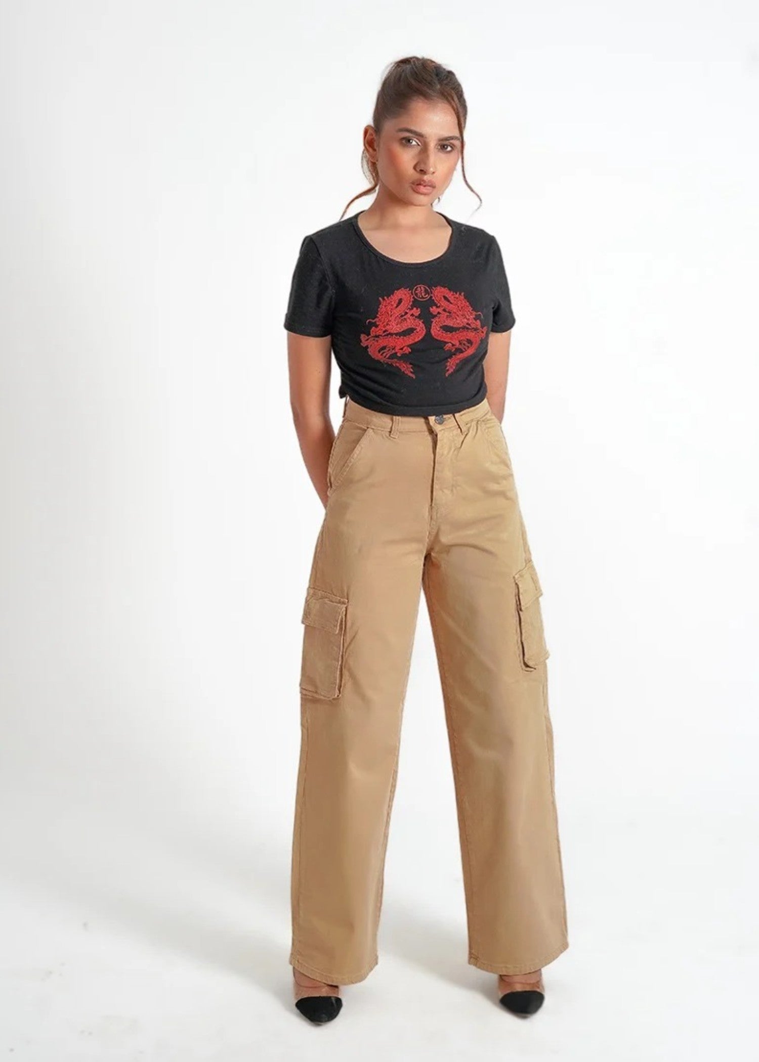 twill cambric Jeans in Beige