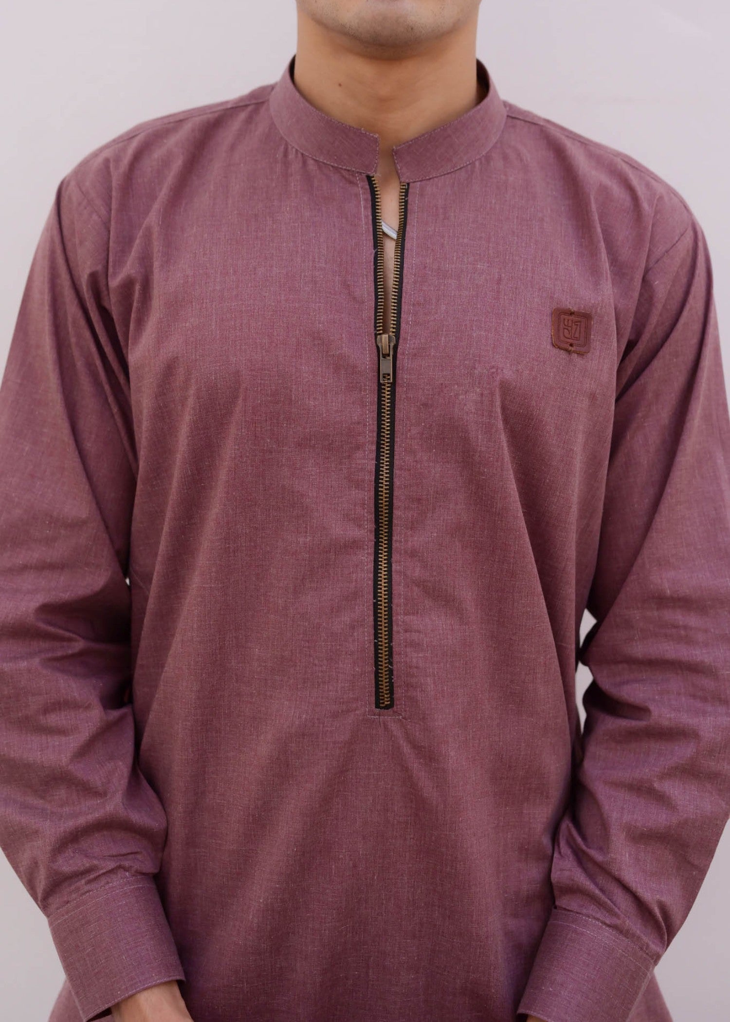irish linen Kurta Set in Maroon
