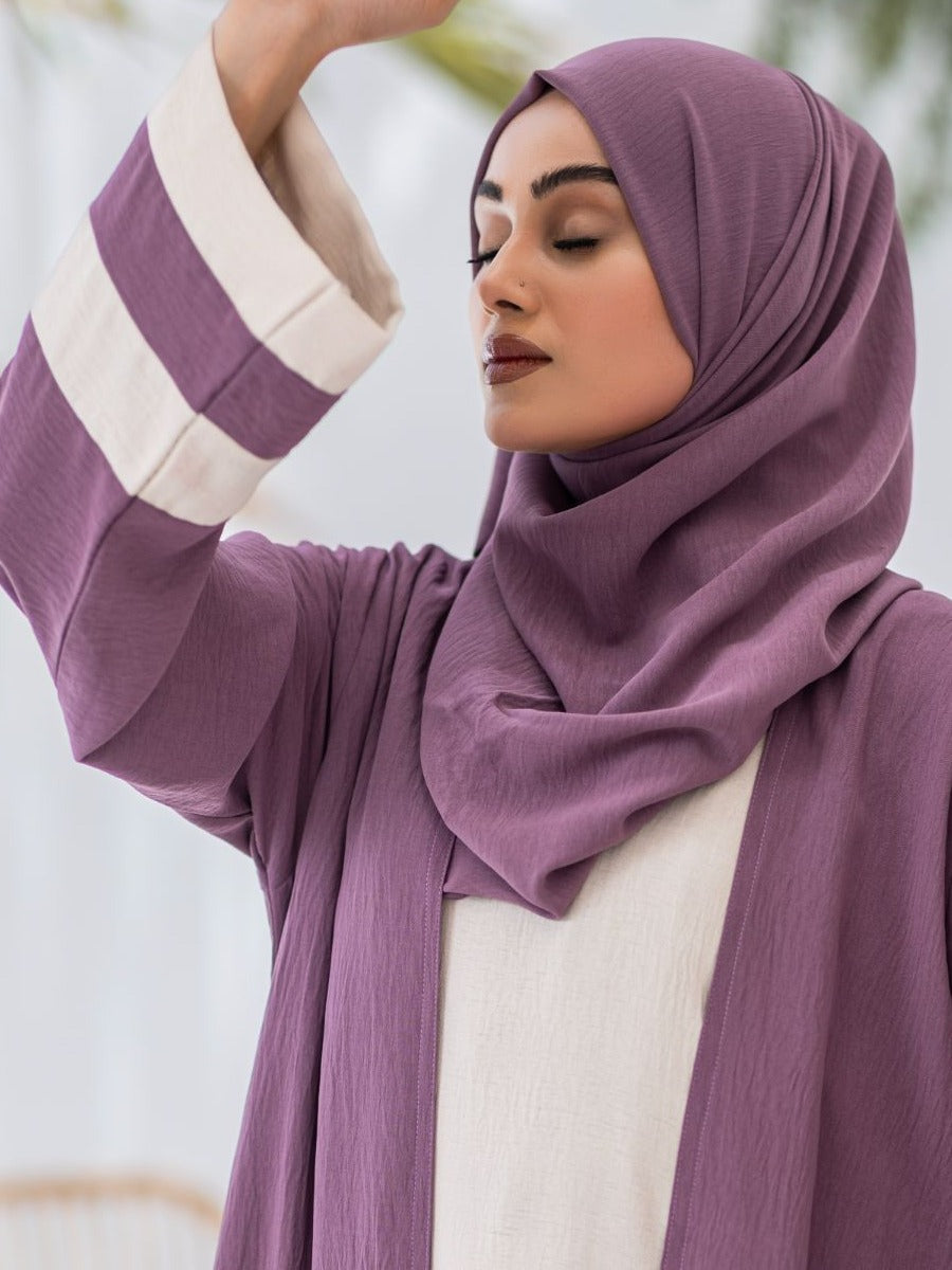 polyester Abaya in Lavender