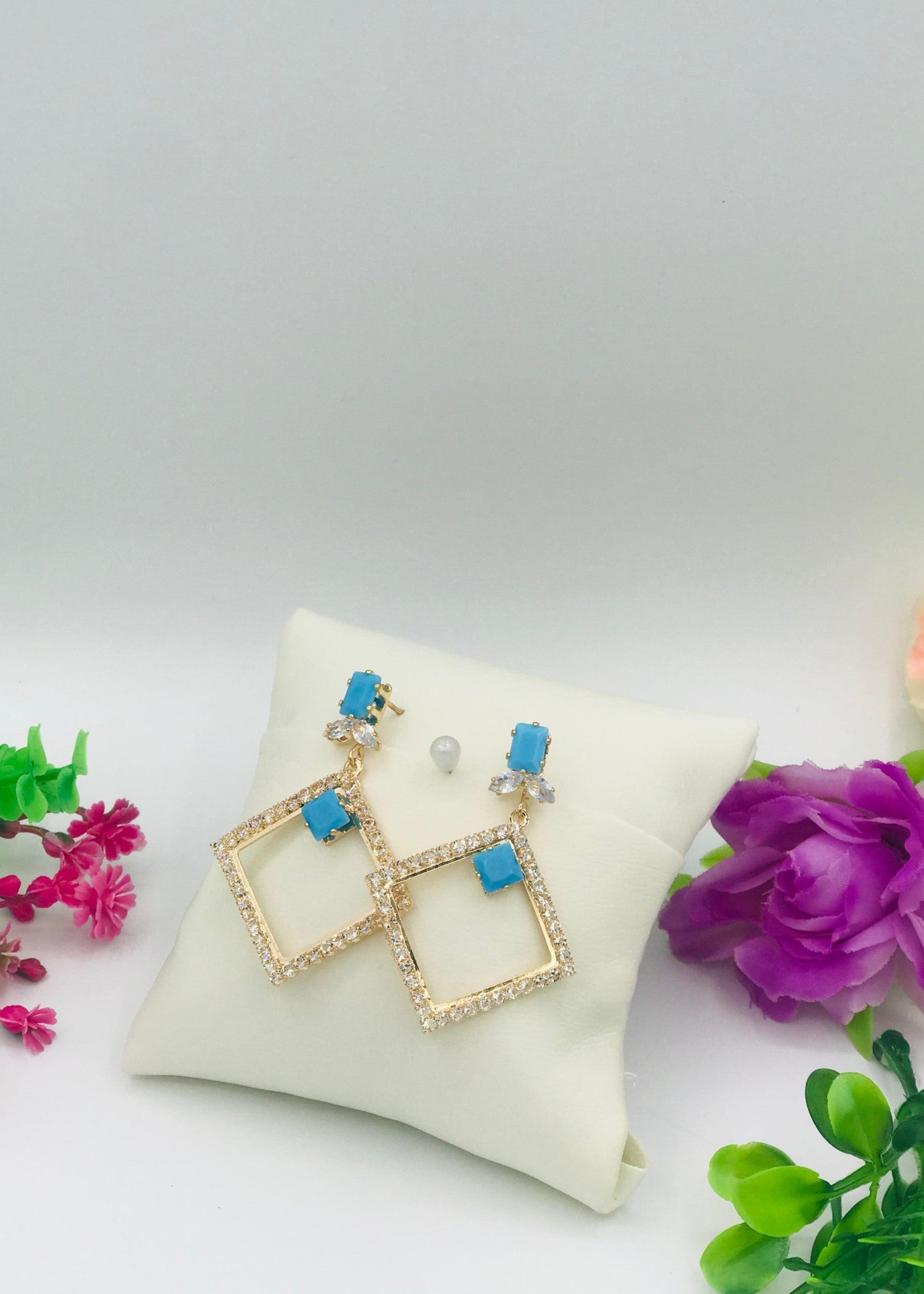 Earrings in Baby blue Color by - Trendy Women Earrings WRZ9171