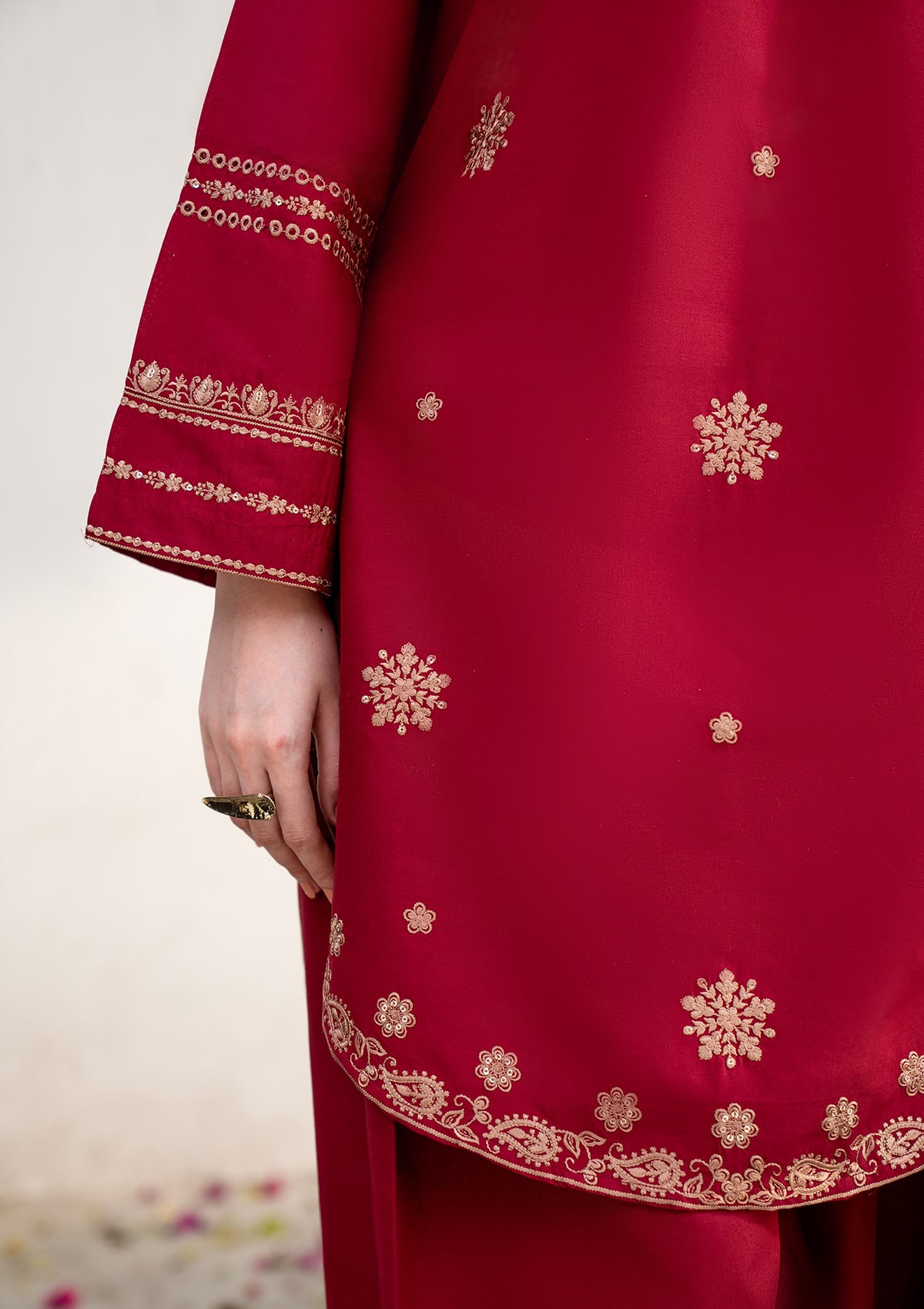 cotton Kurta Set in Maroon