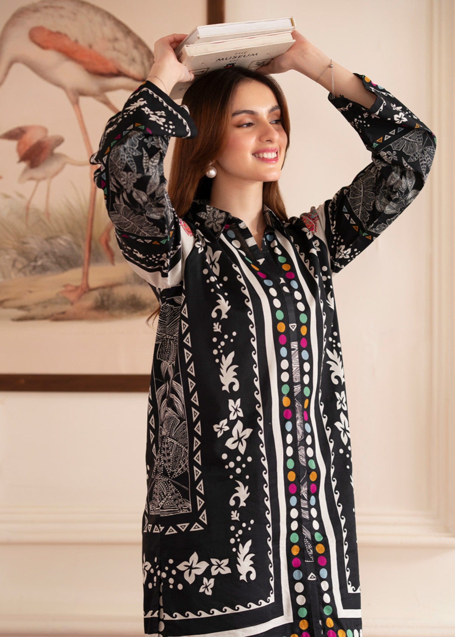 lawn Unstitched in Black by - KEW0671 |
