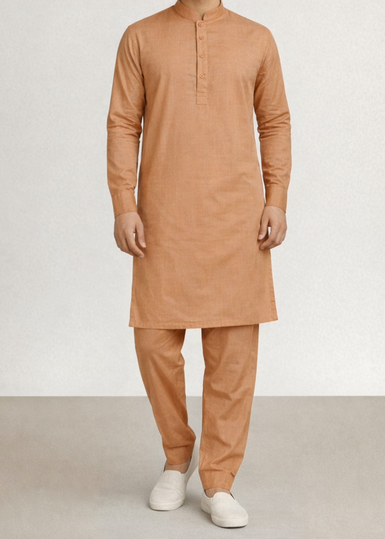 wash & wear Kurta Set in Sand brown