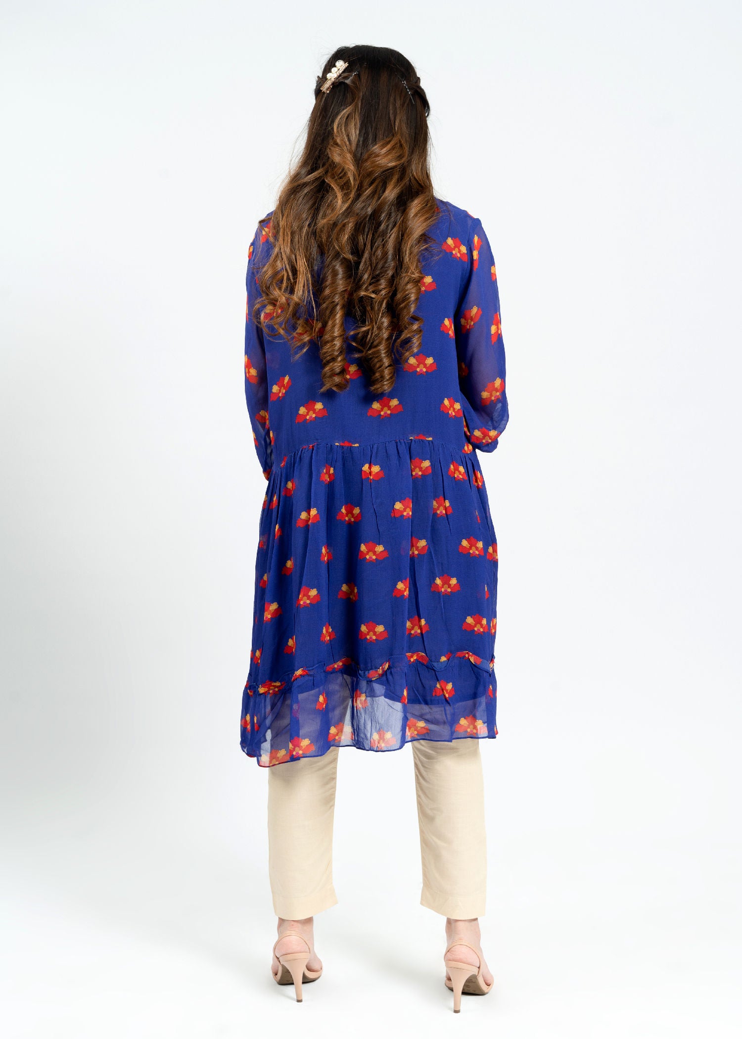 chiffon Short Frock in Blue