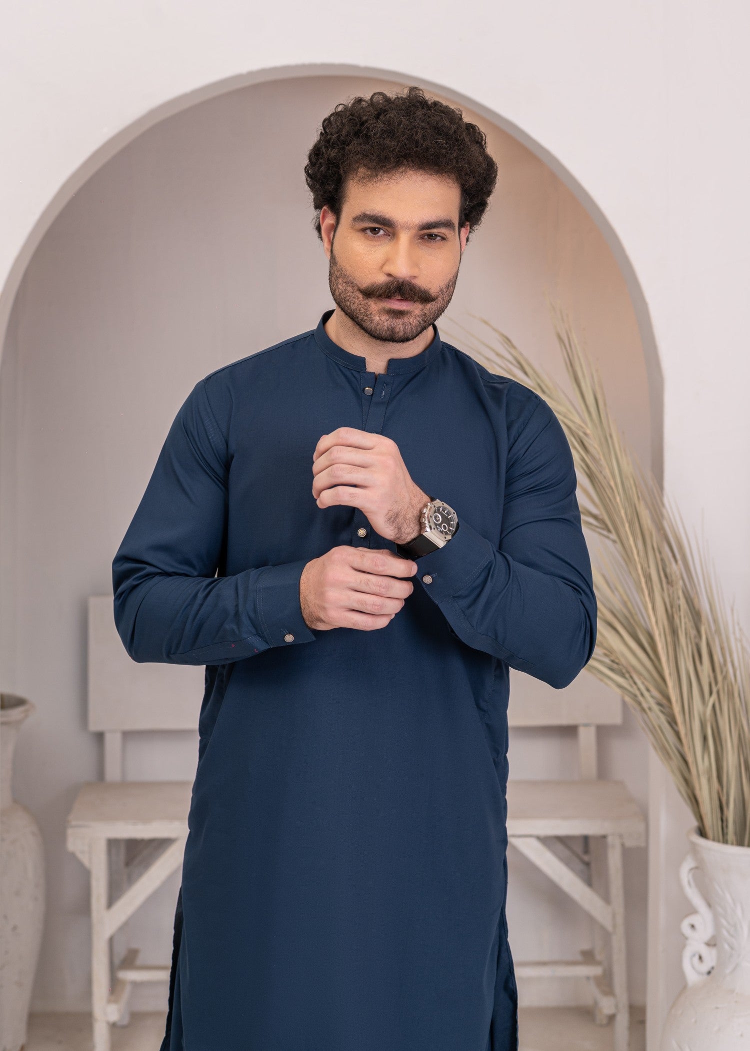 wash & wear Shalwar Kameez in Dark blue