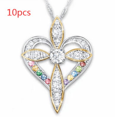 Fashion Love Heart Shaped Cross Pendant