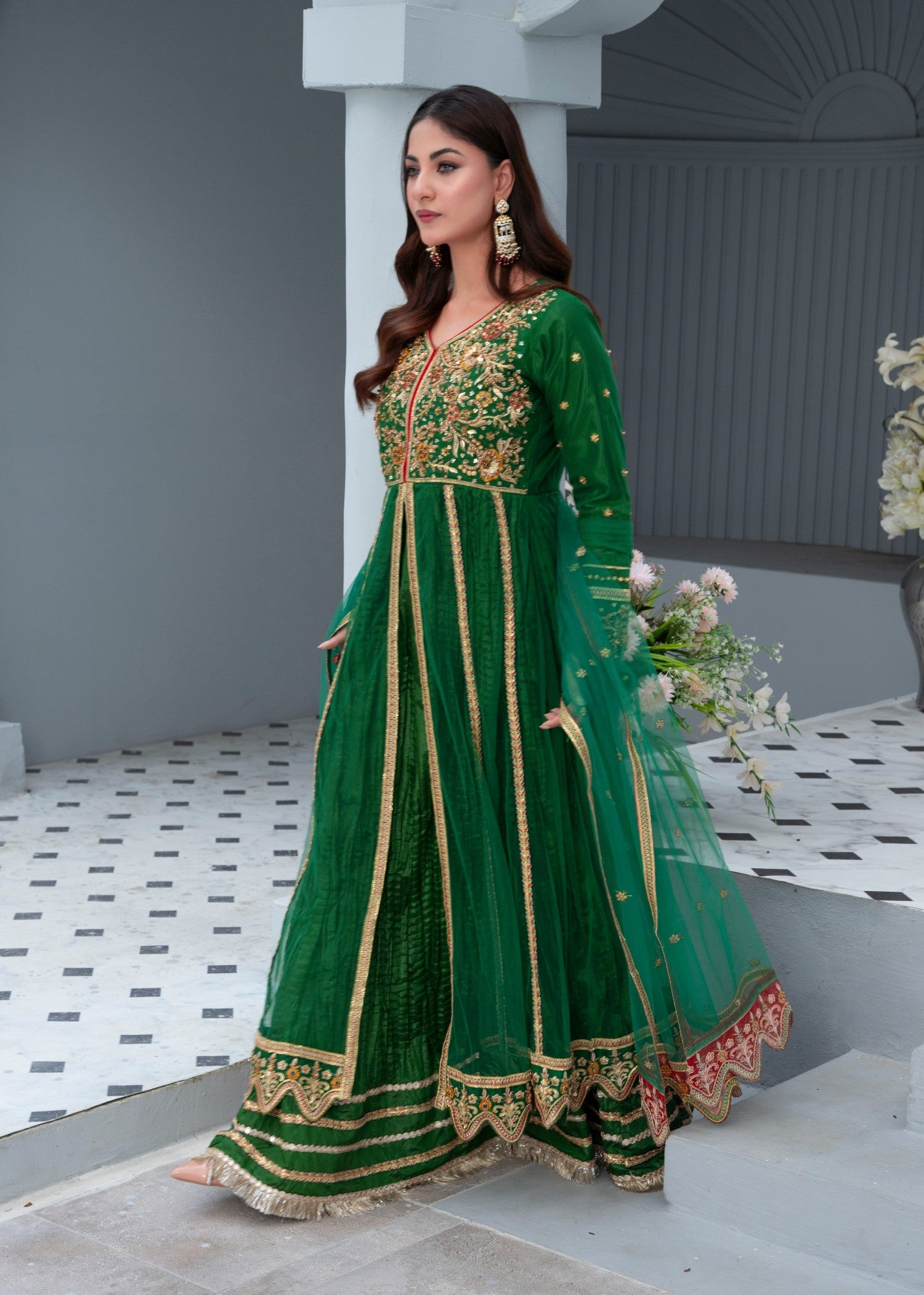 net Maxi in Bottle green