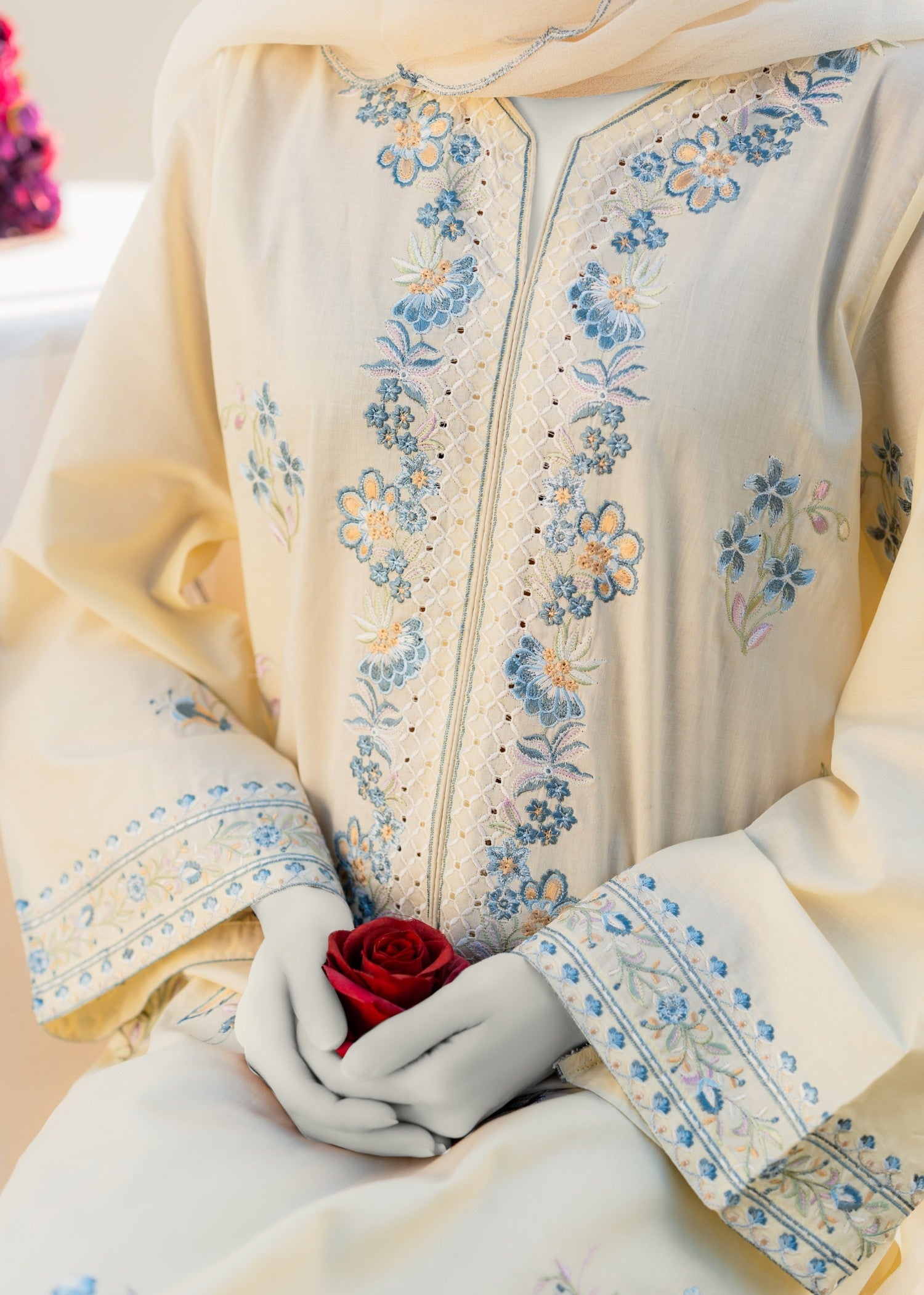 lawn Kurta Set in Butter