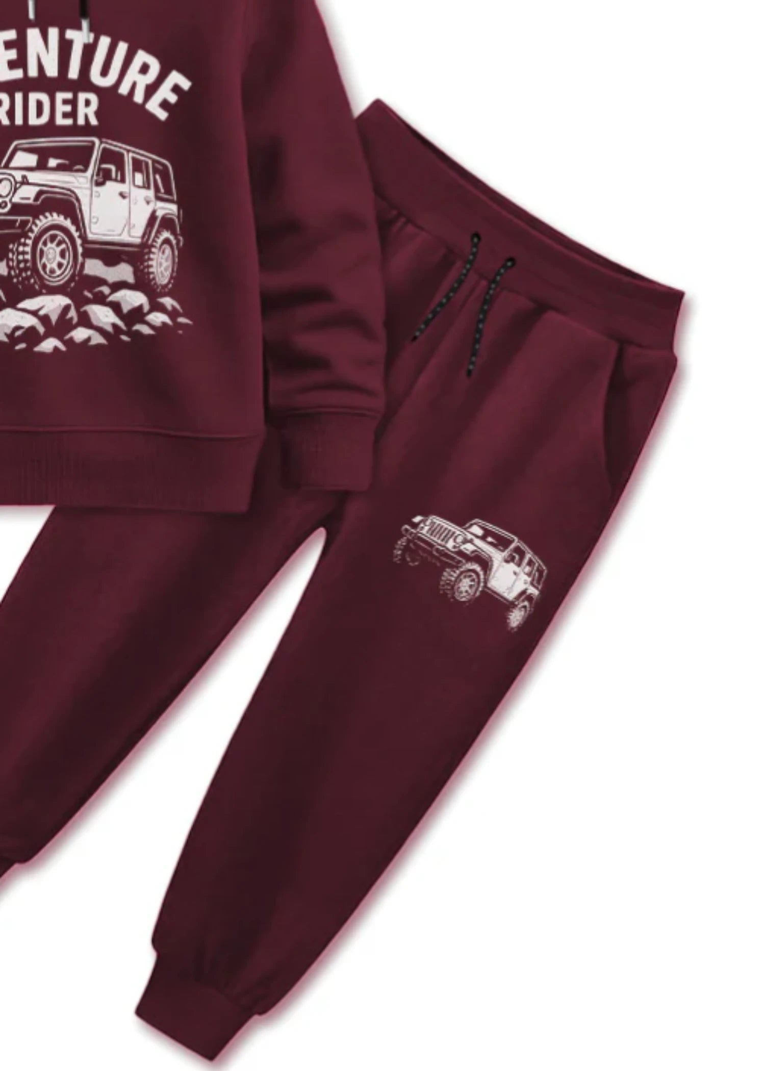 fleece Tracksuit in Burgundy