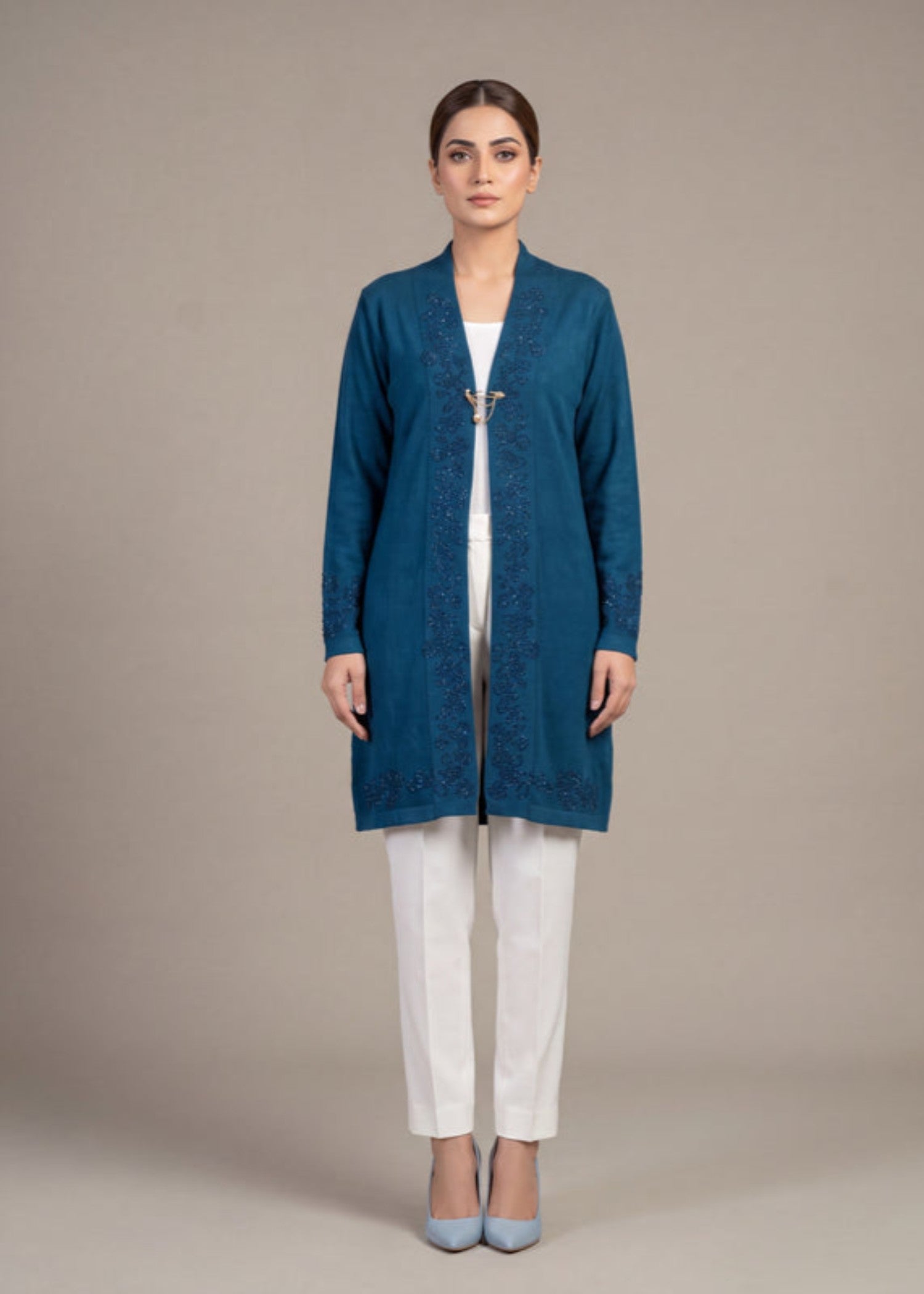 wool Cardigan in Blue